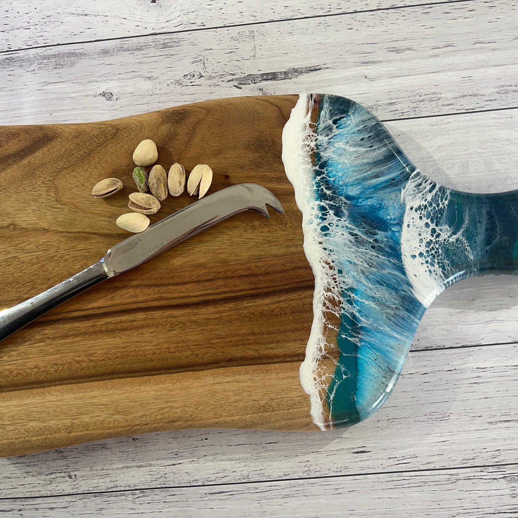 Ocean inspired paddle style cheeseboard