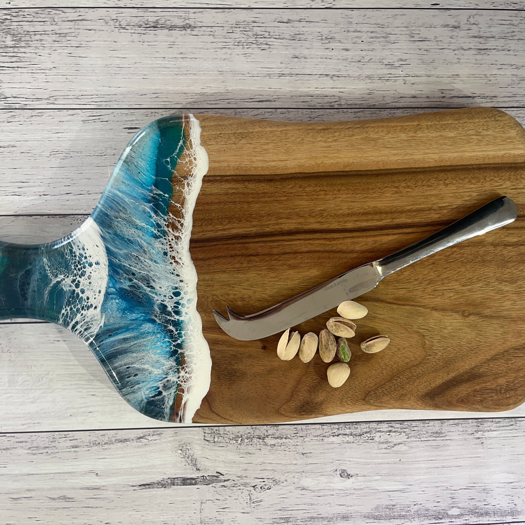 Ocean inspired paddle style cheeseboard