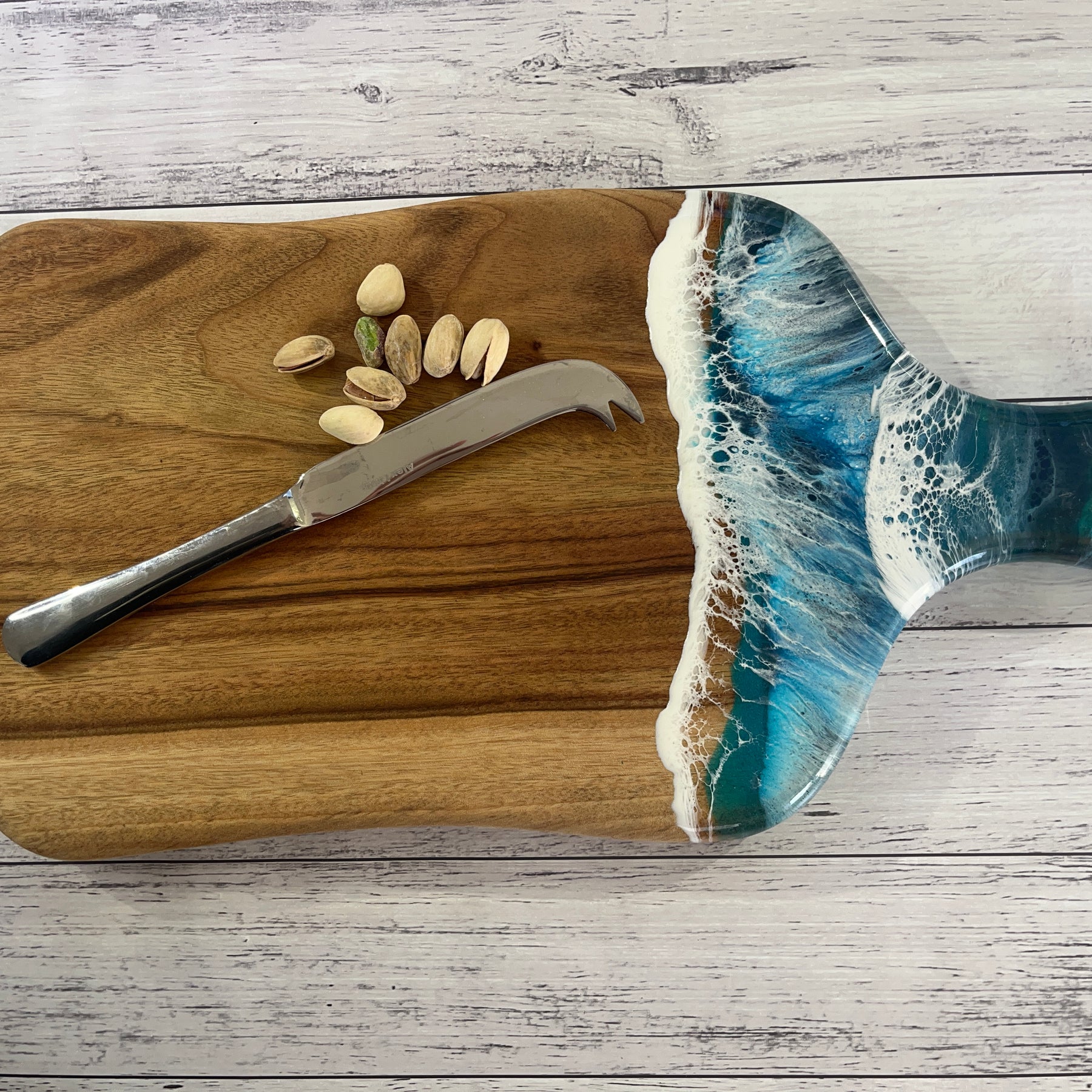 Ocean inspired paddle style cheeseboard