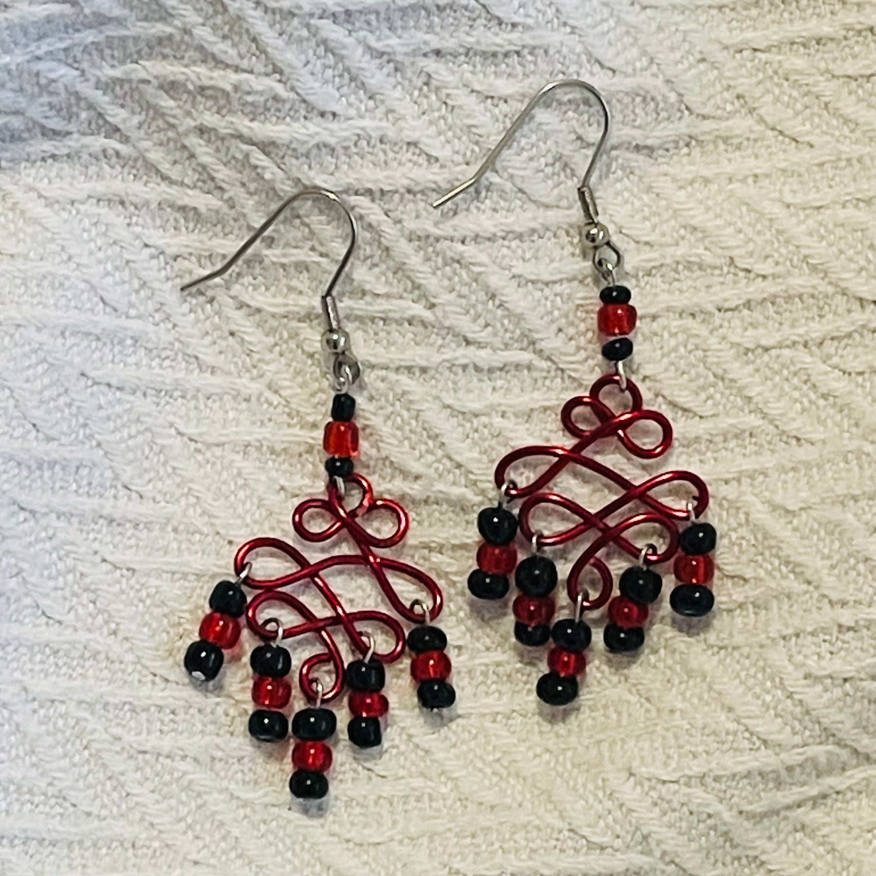 Celtic Red and Black Earrings