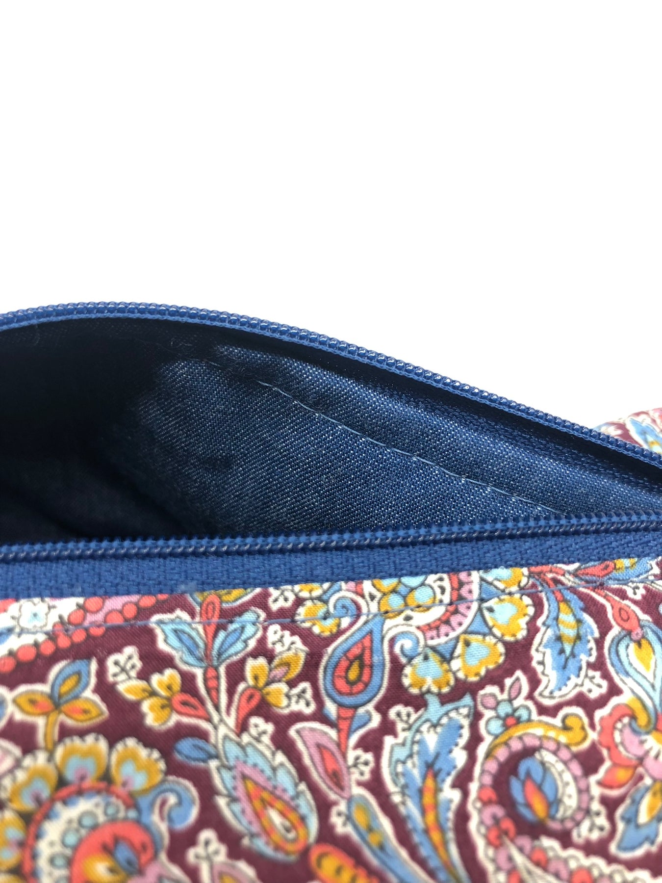 Paisley Liberty fabric boxy zipper pouch