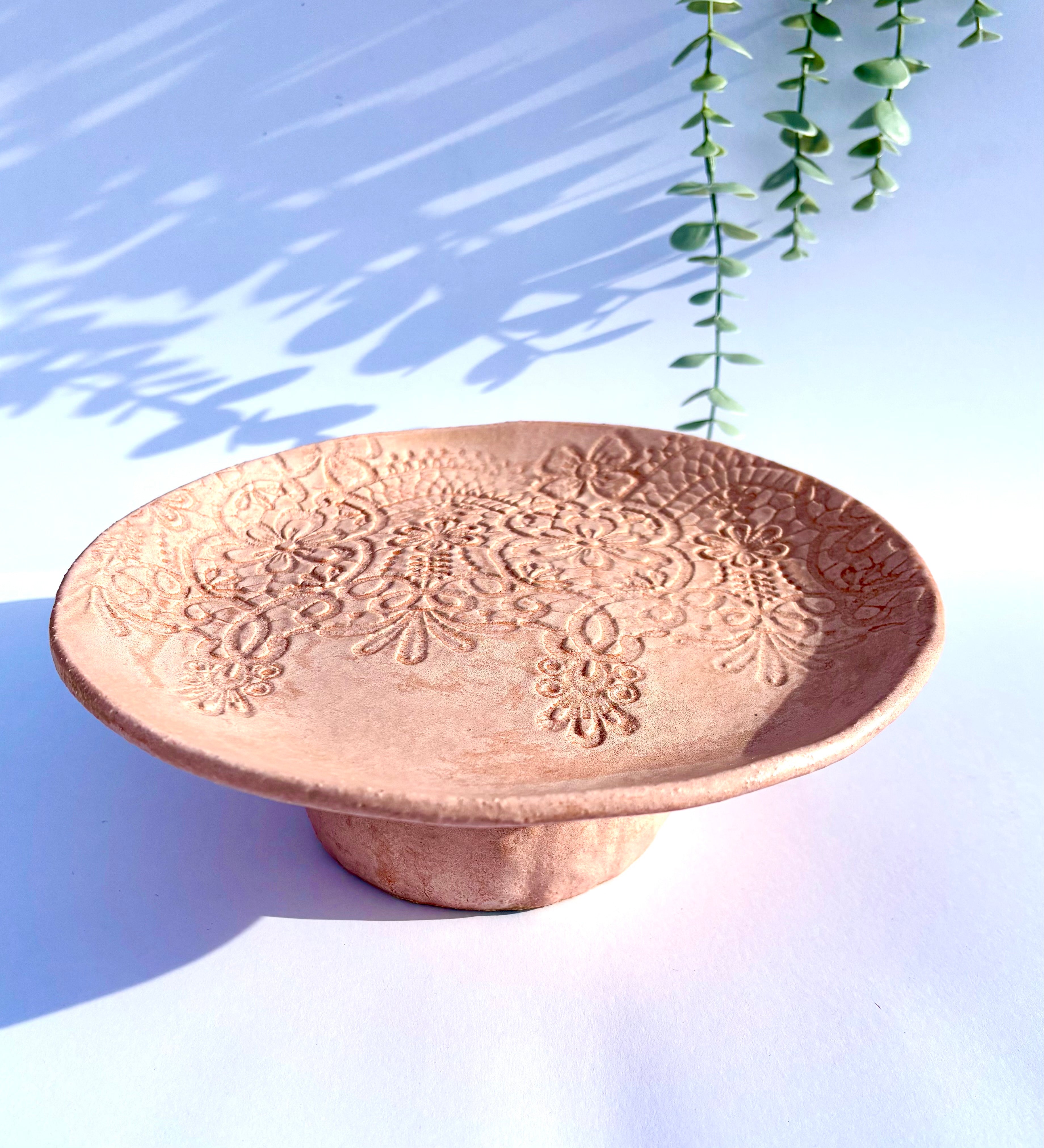 Rustic Ceramic Pedestal Plate/Bowl