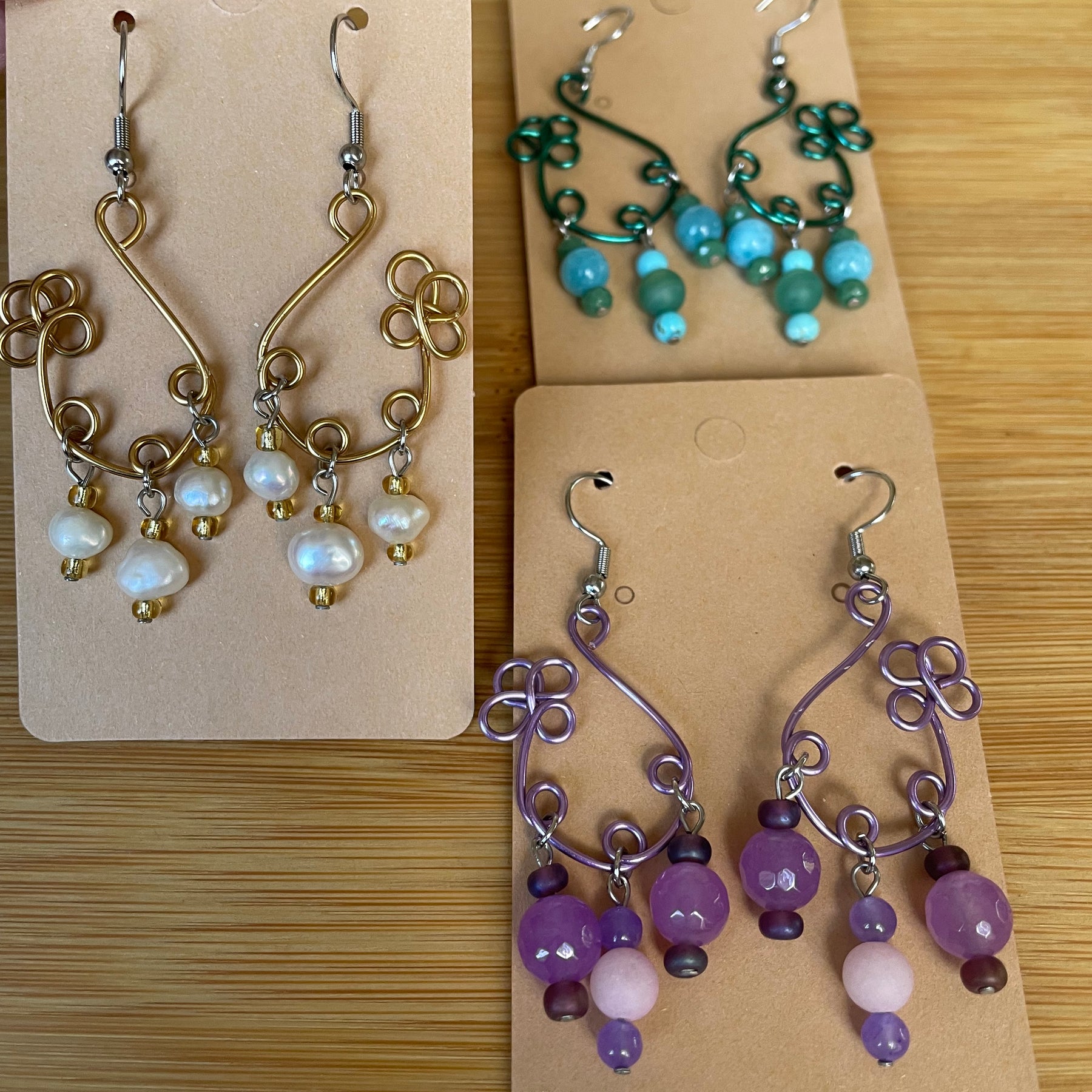 B’s Daisy Wire Gemstone Earrings