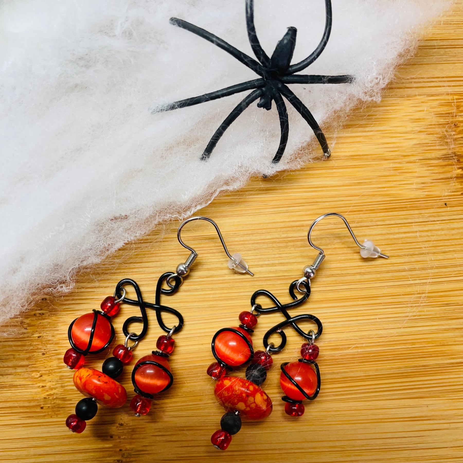 Halloween/Everyday Wear- Black and Orange Themed Earrings