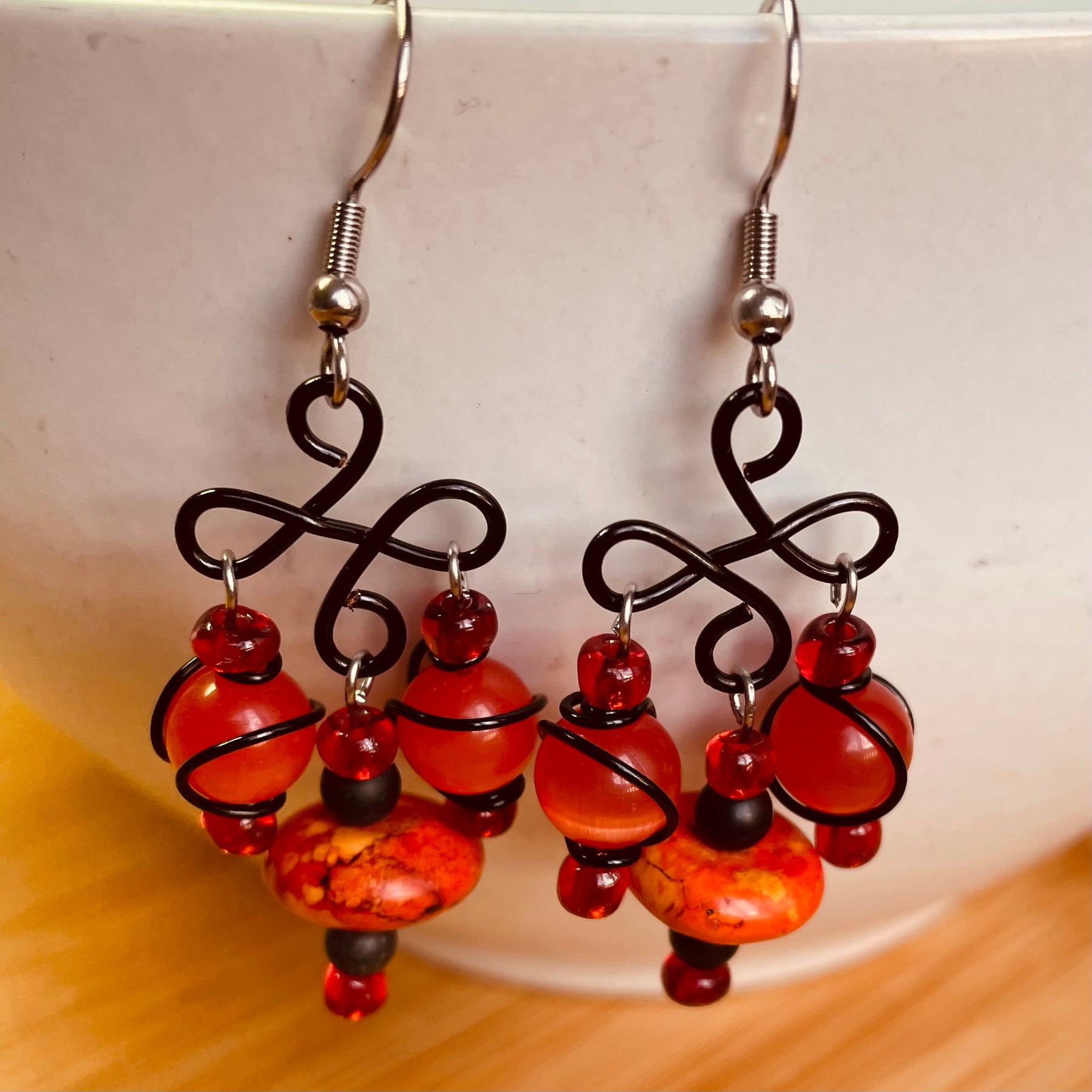 Halloween/Everyday Wear- Black and Orange Themed Earrings