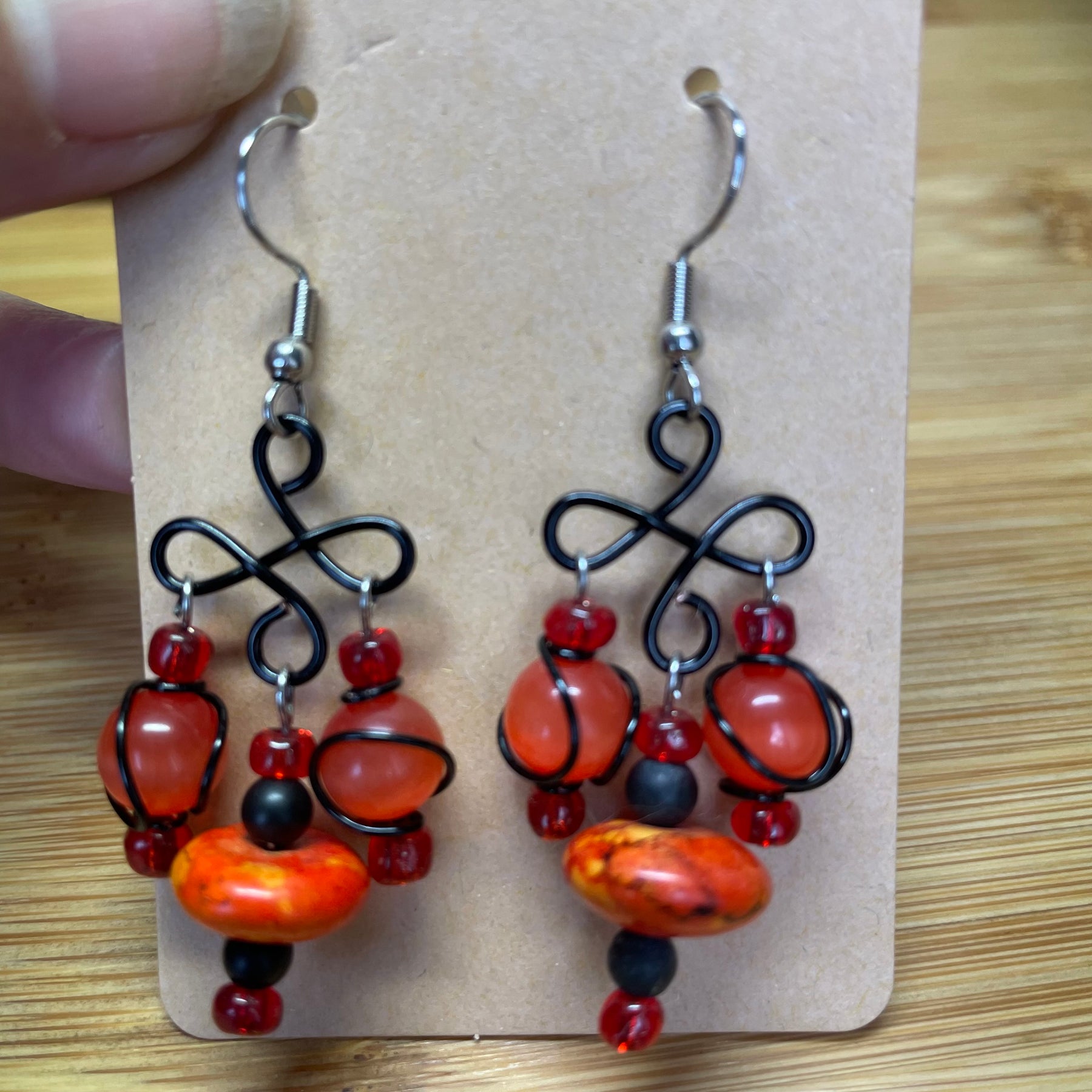 Halloween/Everyday Wear- Black and Orange Themed Earrings