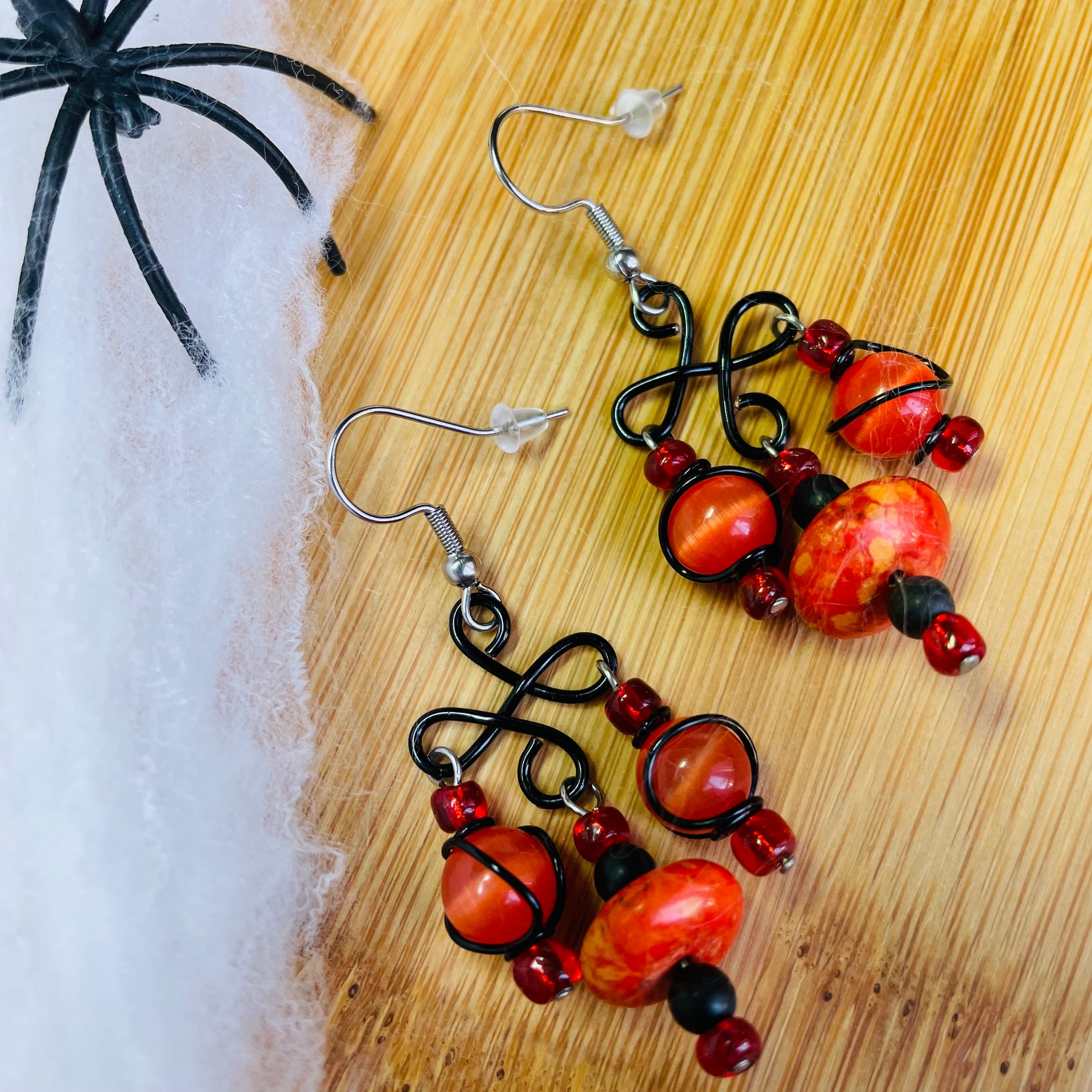 Halloween/Everyday Wear- Black and Orange Themed Earrings