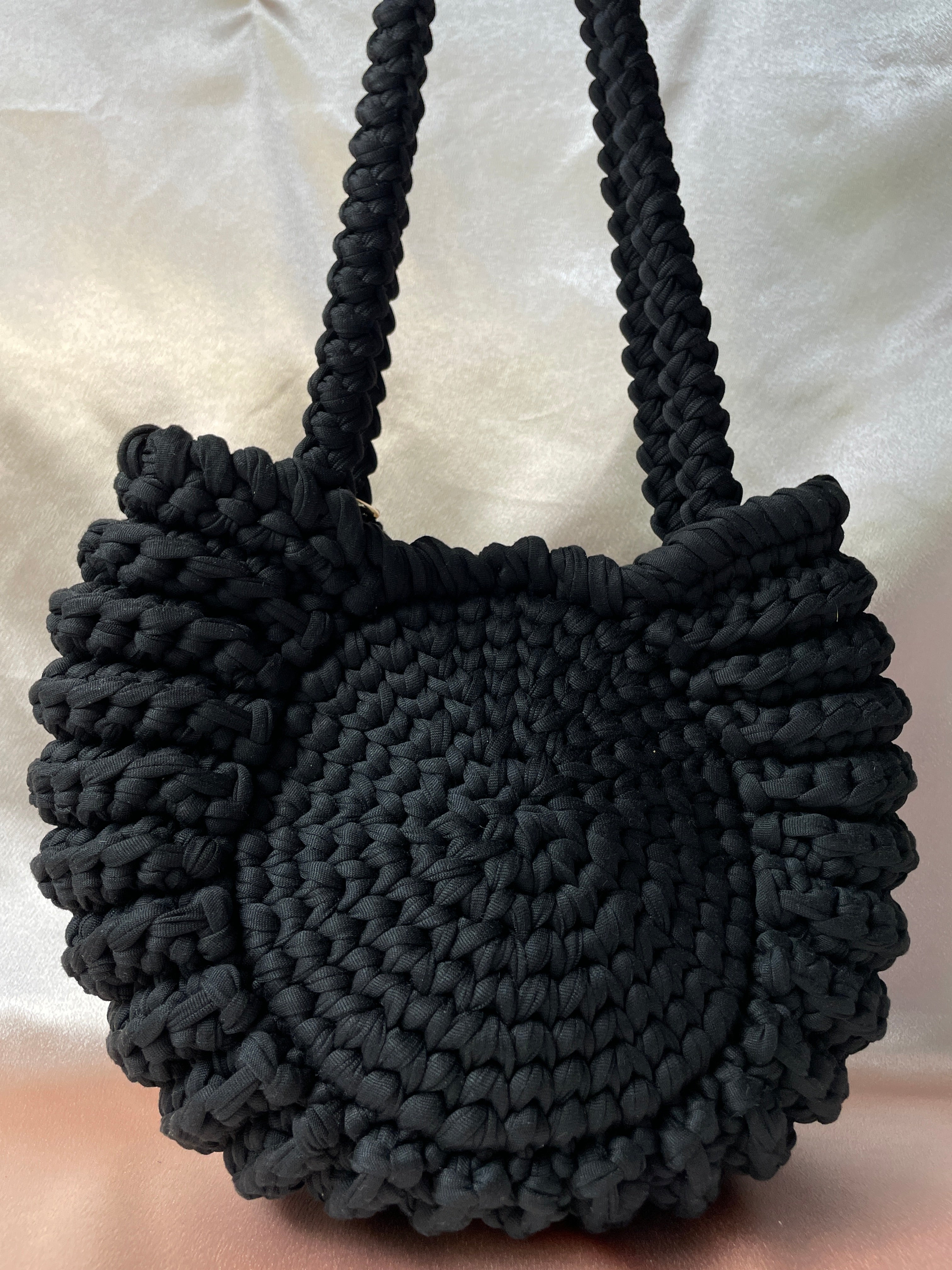 Hand painted artwork & Crochet Bag