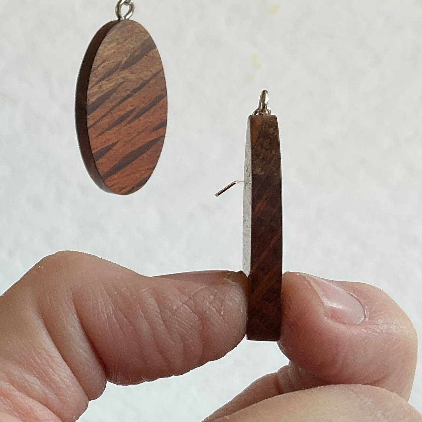 Unique Sheoak Earrings Handmade from Recycled Timber