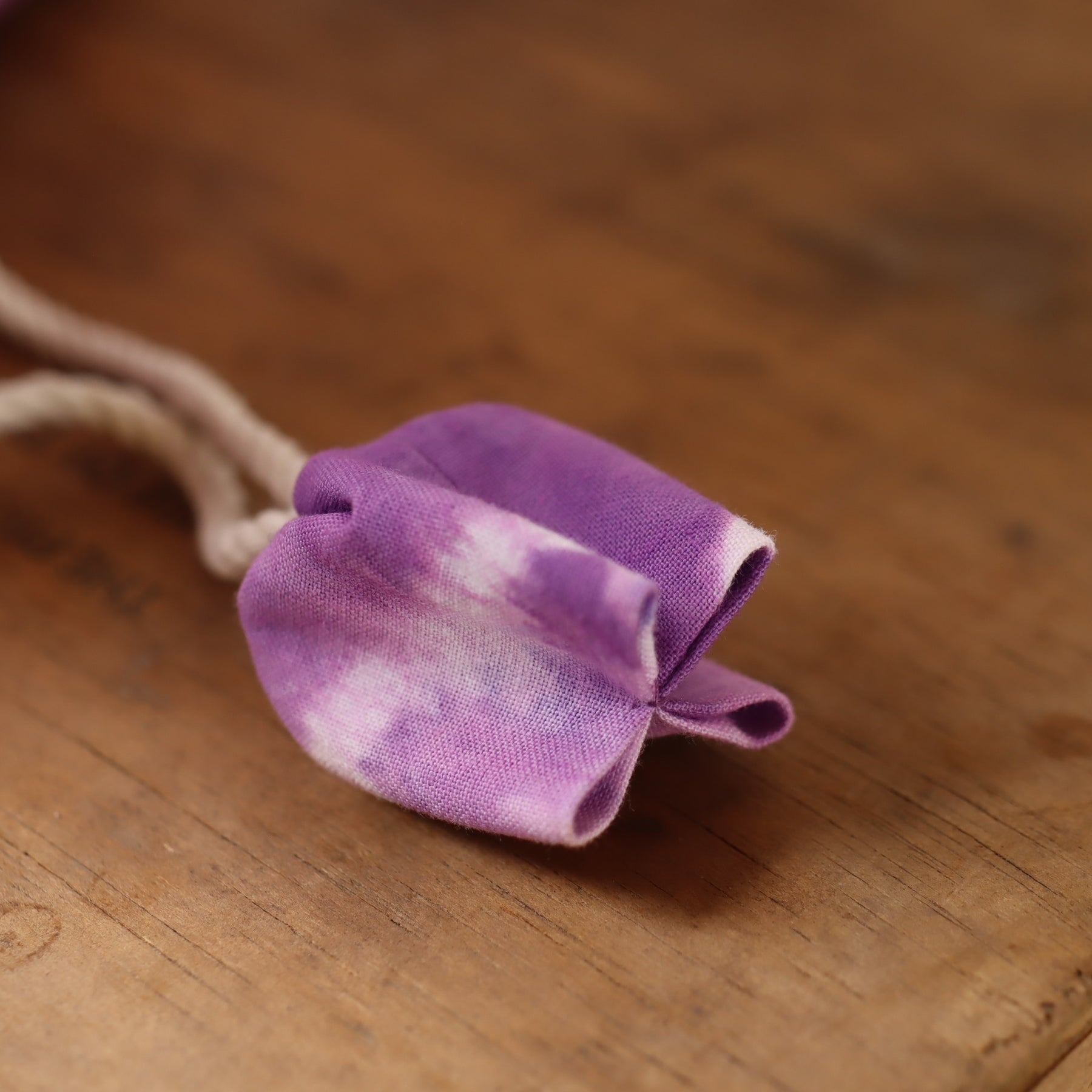 Large Tie Dyed Komebukuro Bag, Purple and Navy