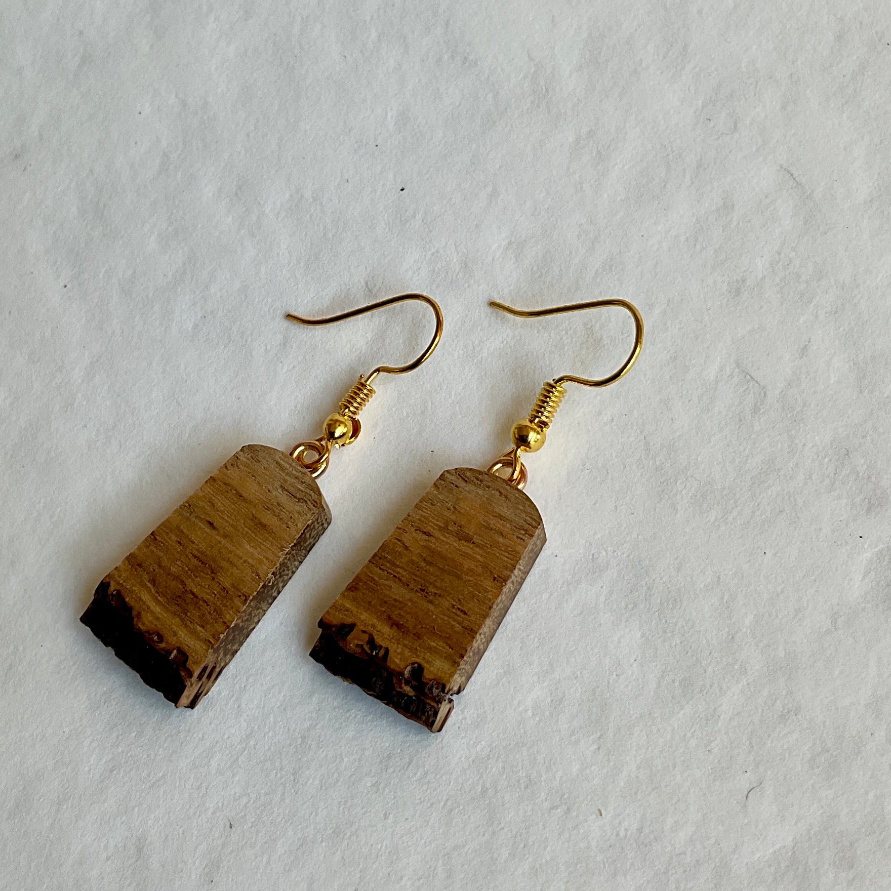 Unique Earrings Handmade from Recycled Timber