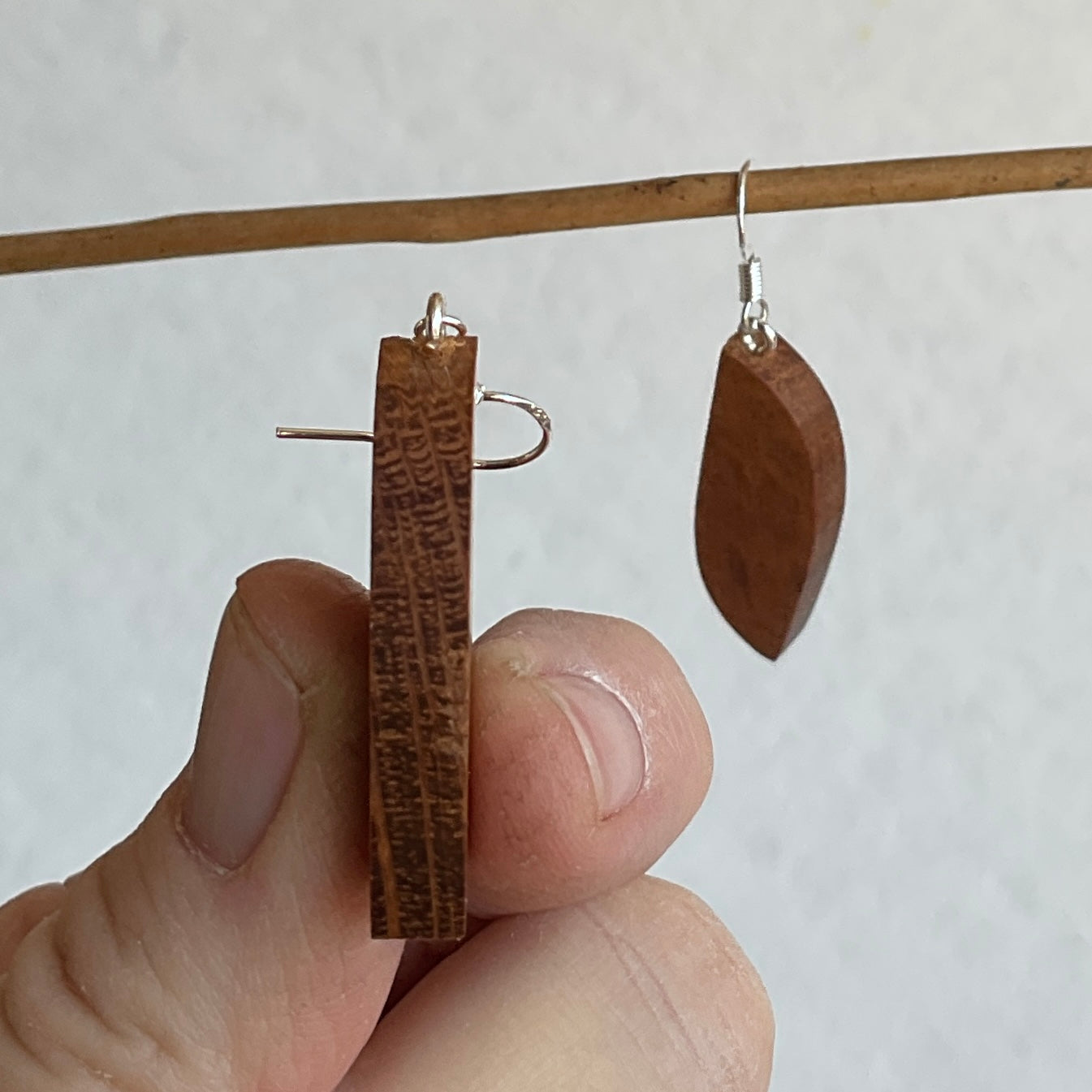 Unique Sheoak Earrings Handmade from Recycled Timber