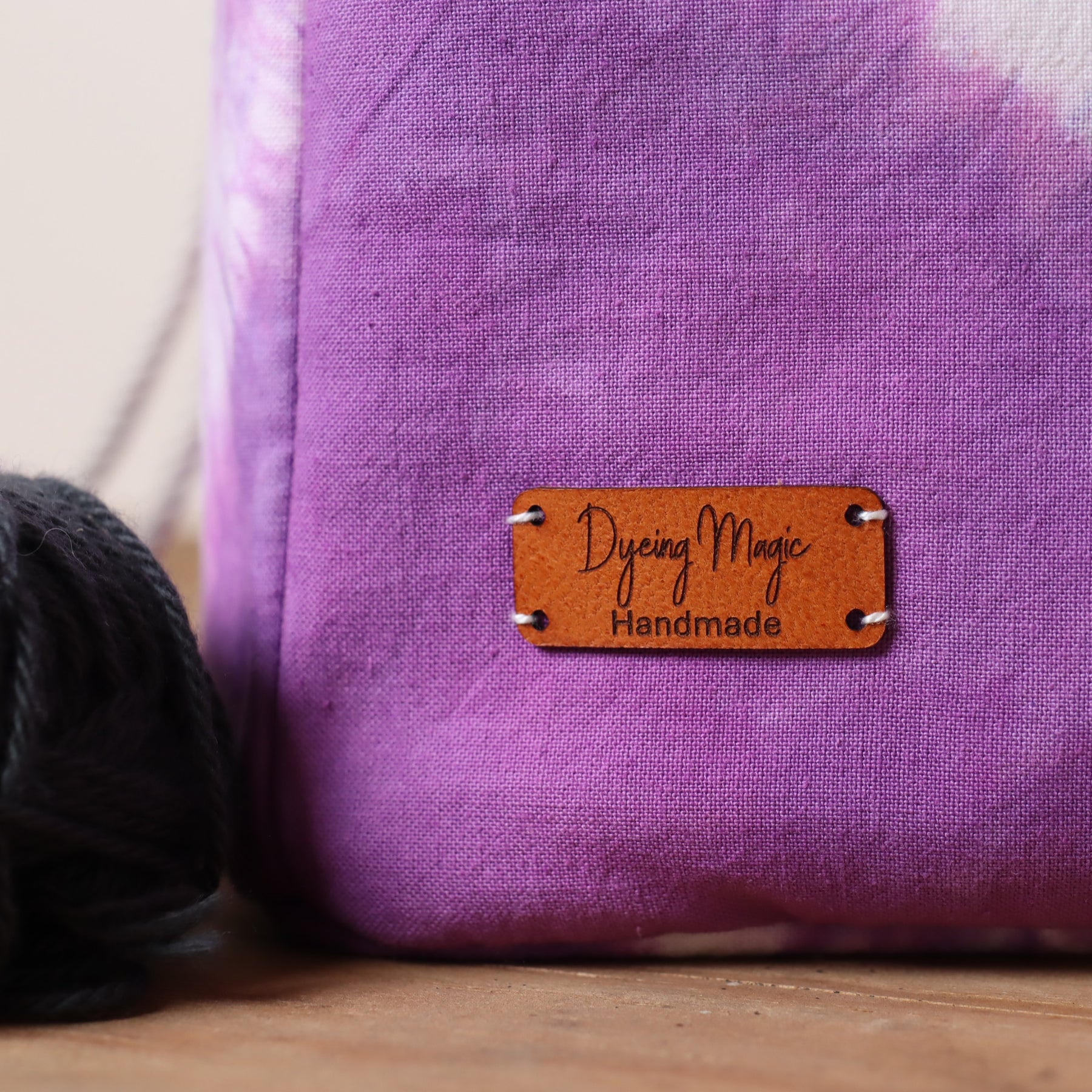 Large Tie Dyed Komebukuro Bag, Purple and Navy