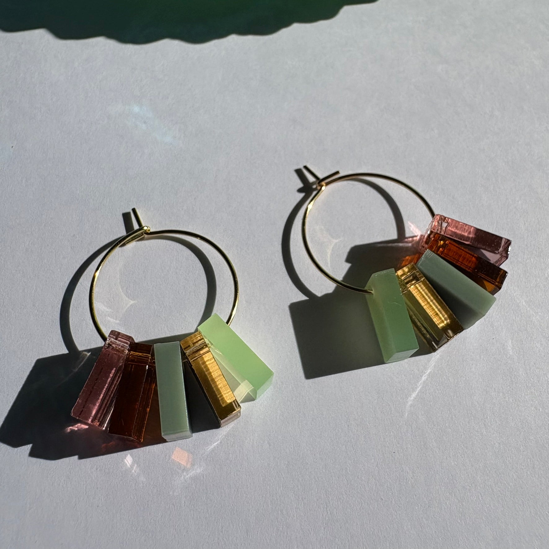 Summer Days small 5 piece hoop Green / Amber