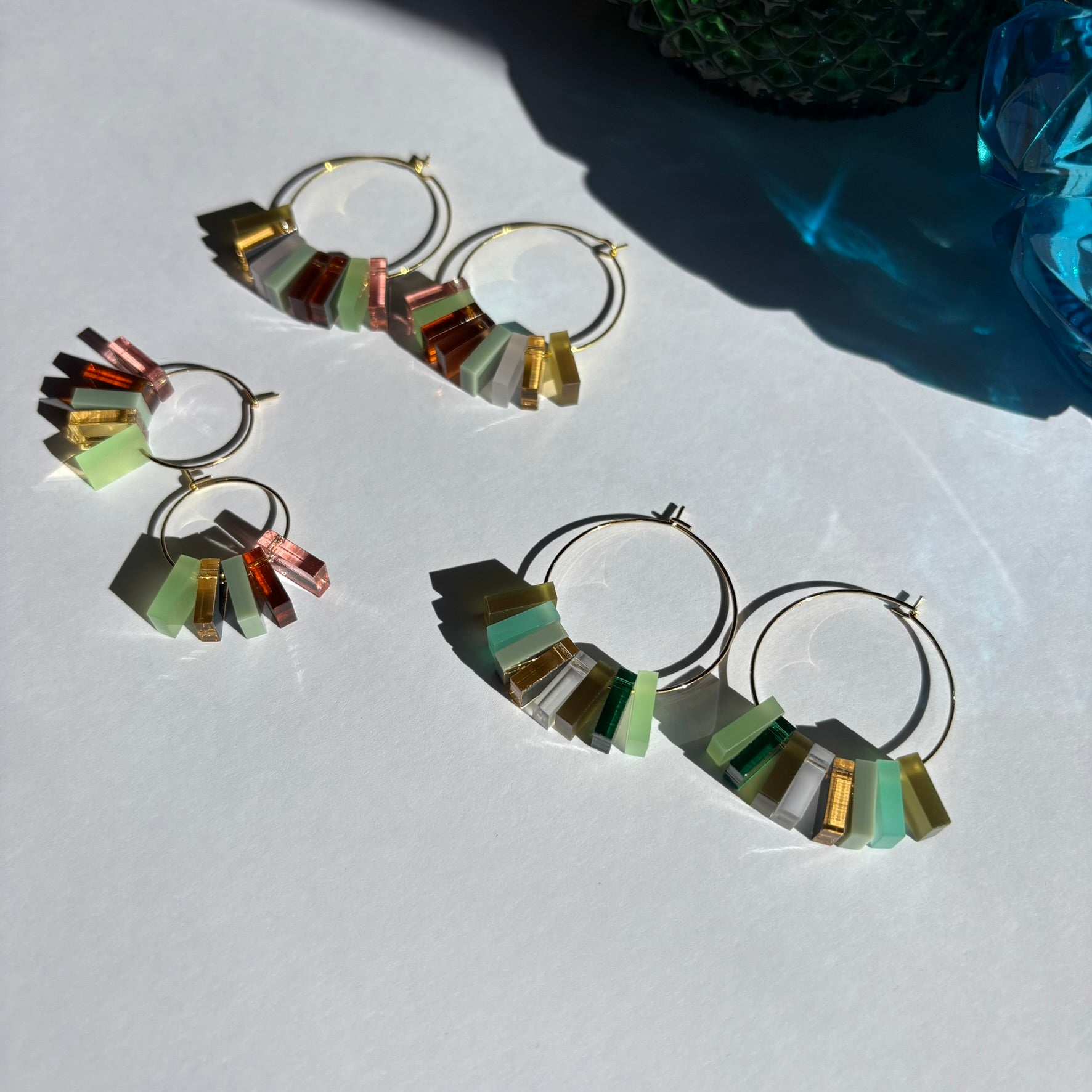 Summer Days small 5 piece hoop Green / Amber