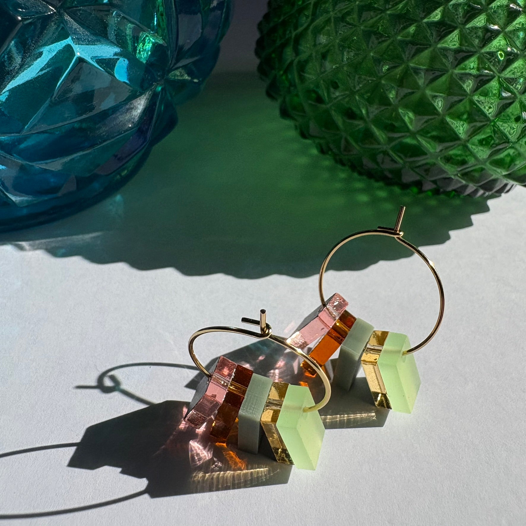 Summer Days small 5 piece hoop Green / Amber