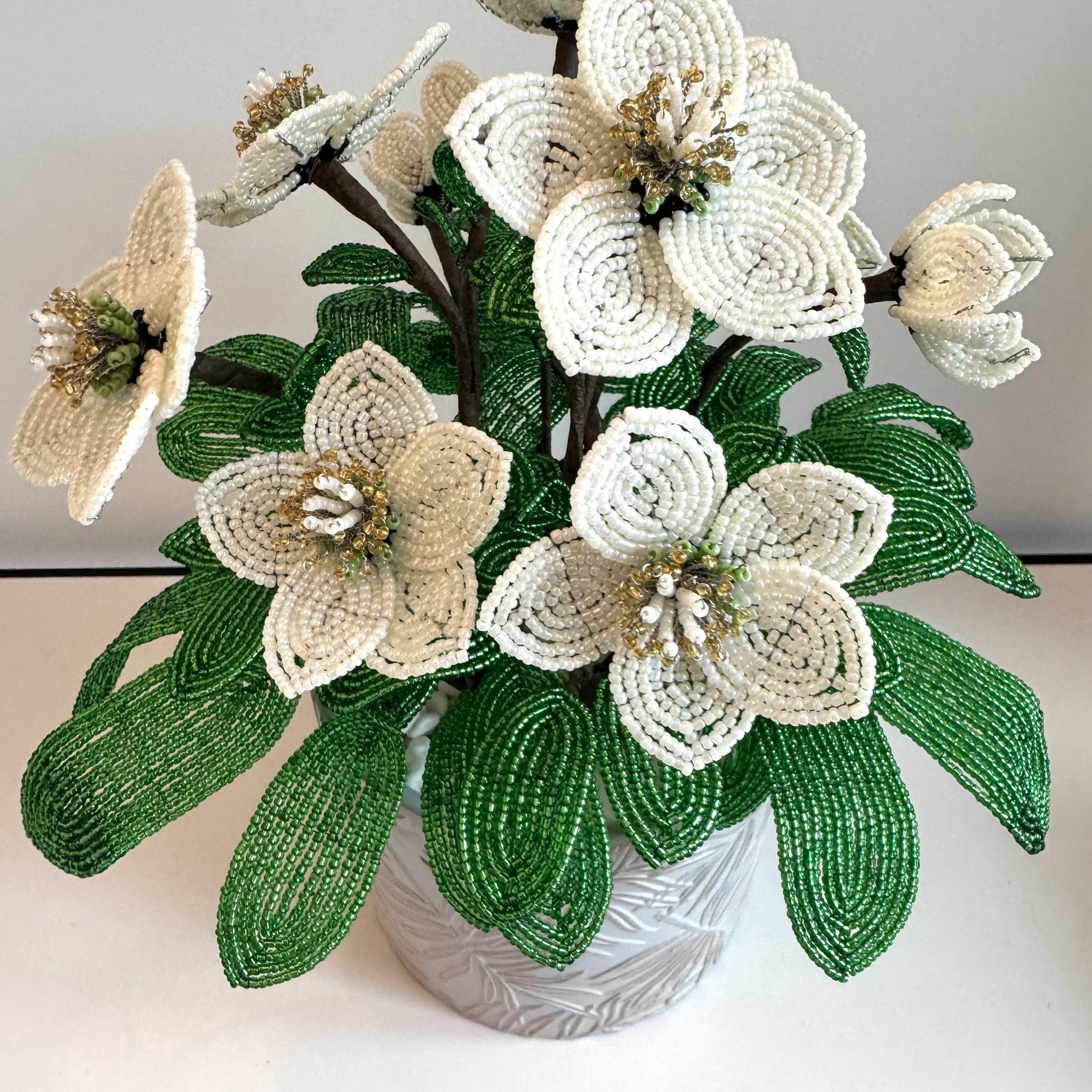 French-beaded Christmas Rose