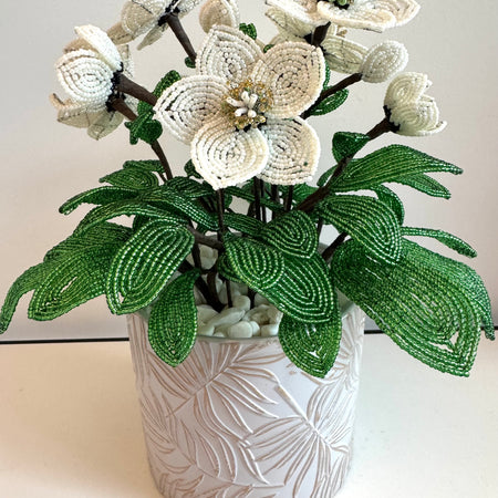 French-beaded Christmas Rose