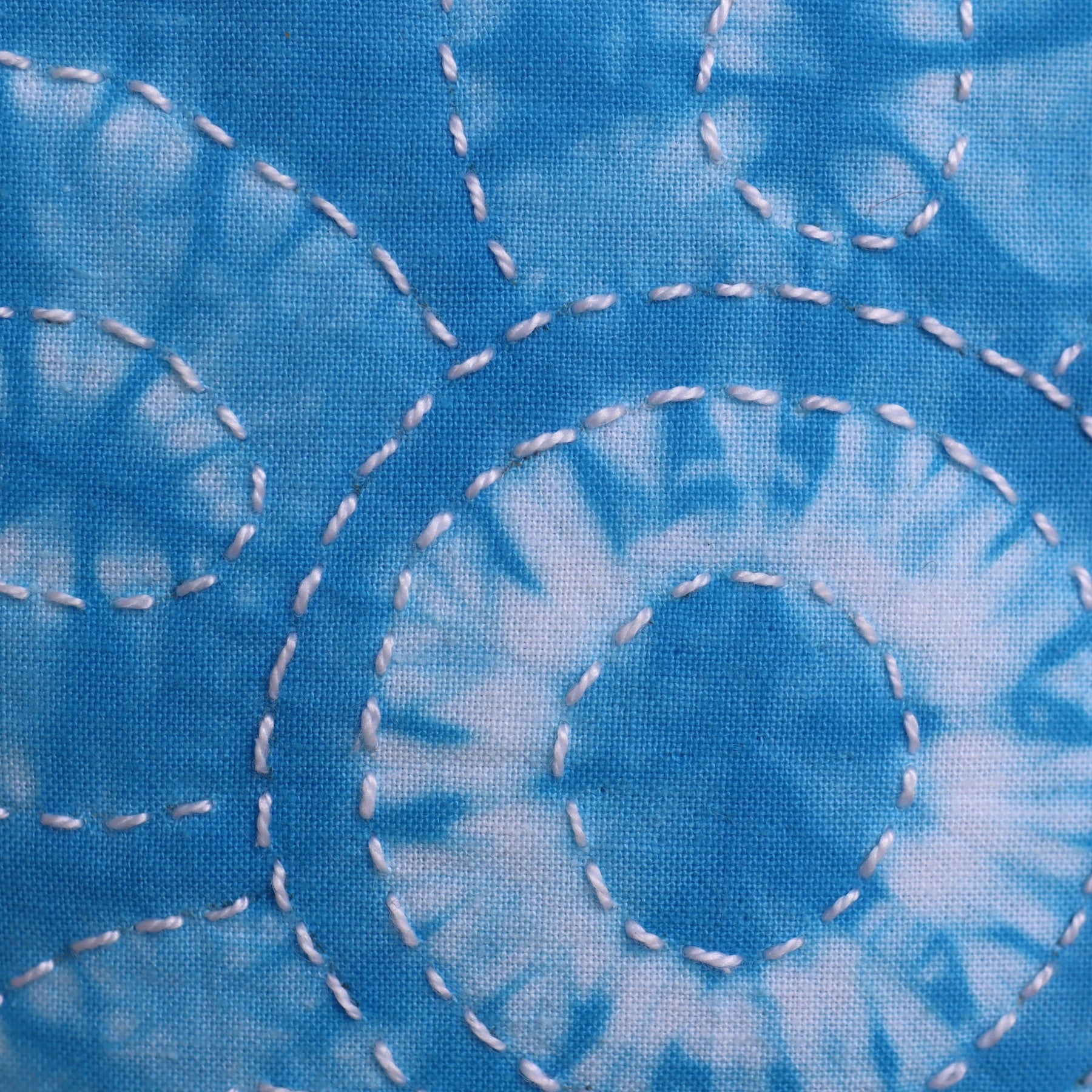 Shibori Dyed Zipper Bag, Blue