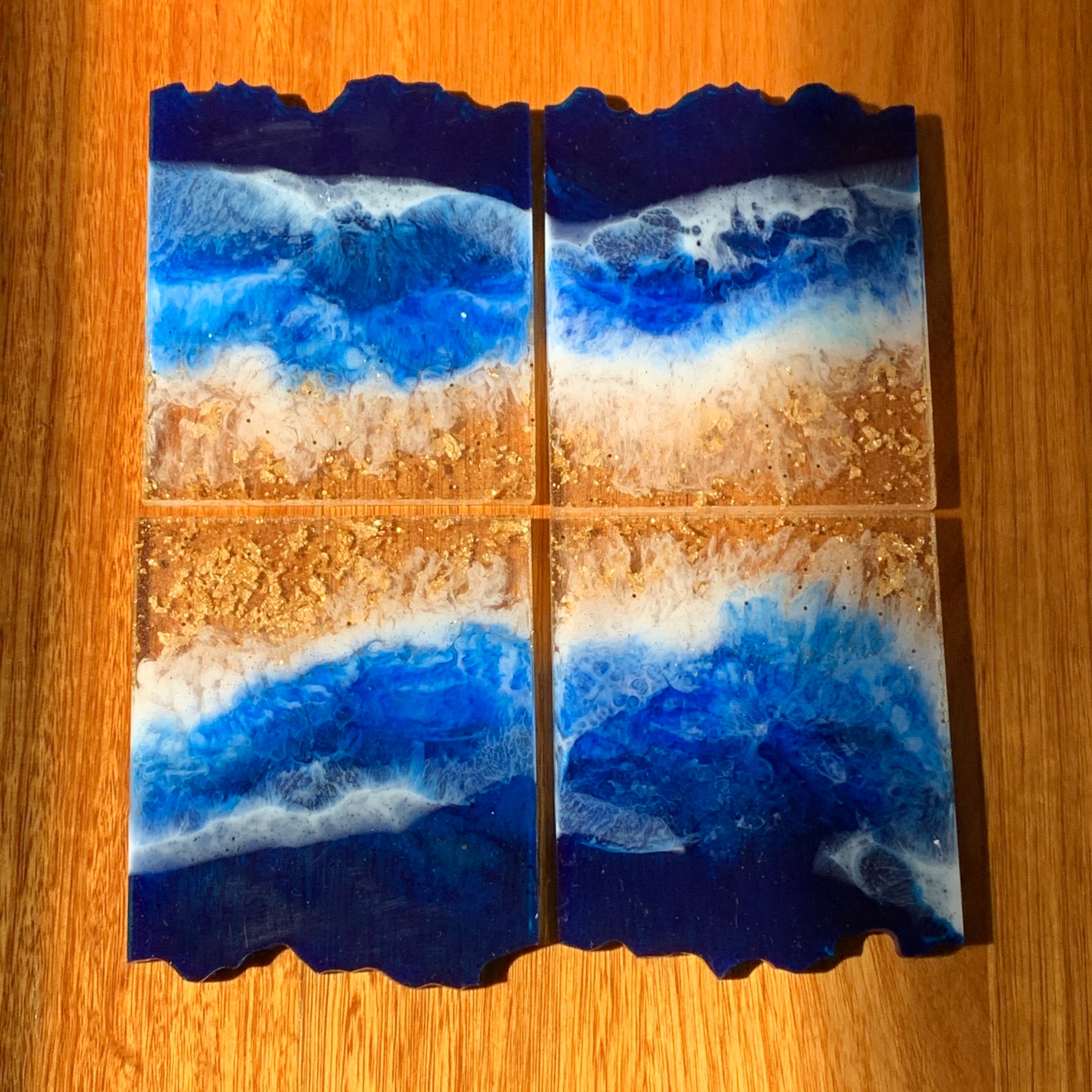 Amethyst Coaster | Agate Coasters | Resin Coaster | Ocean waves | Geode art | Agate