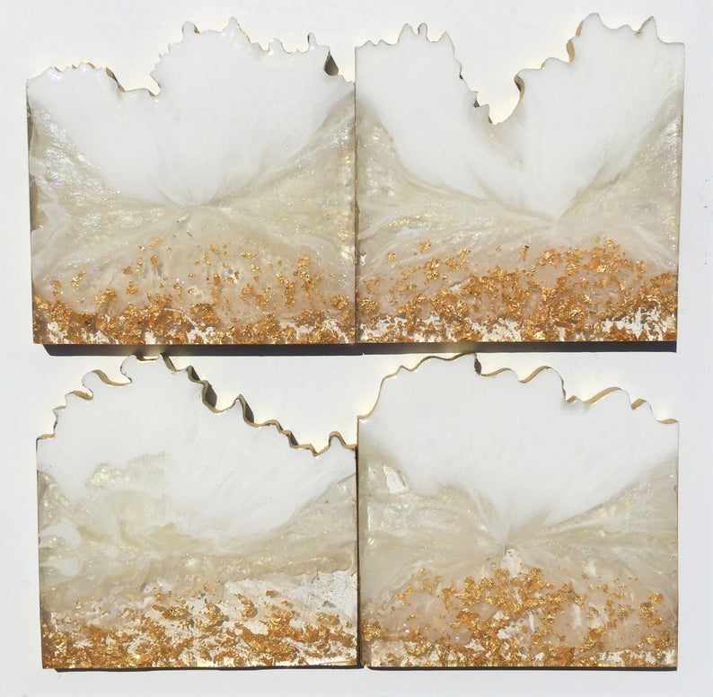 Amethyst Coaster | Agate Coasters | Resin Coaster | Ocean waves | Geode art | Agate