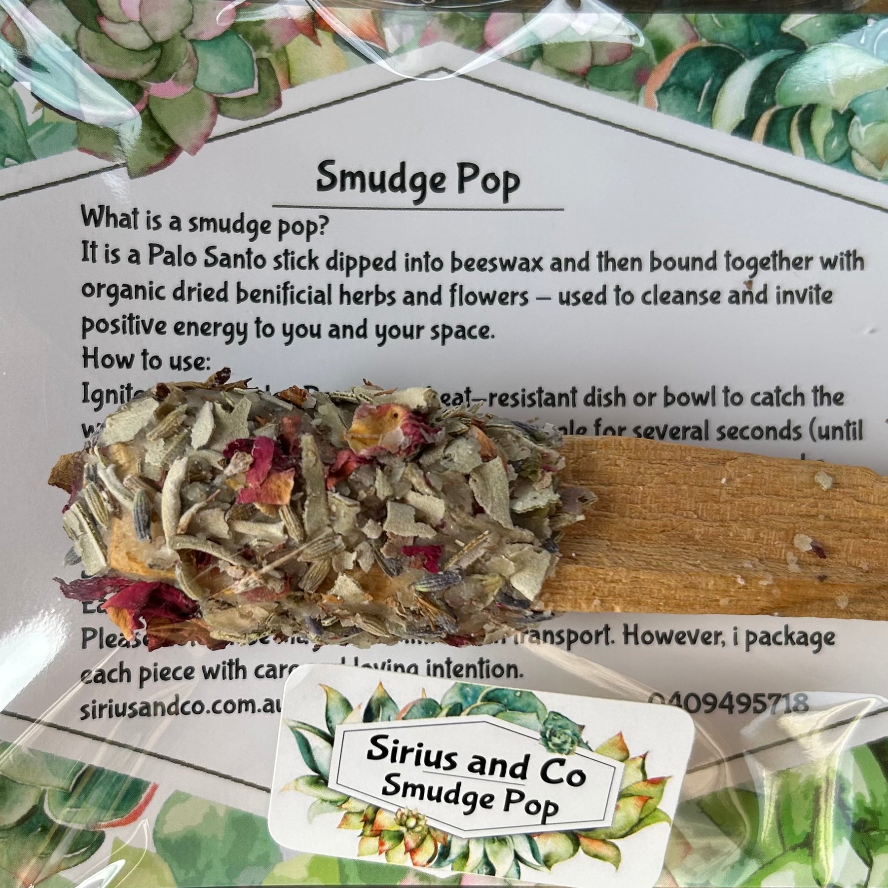Palo Santo Smudge Pop Lavender, Sage and roses