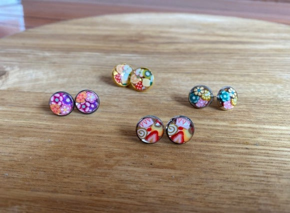 Resin stud earrings