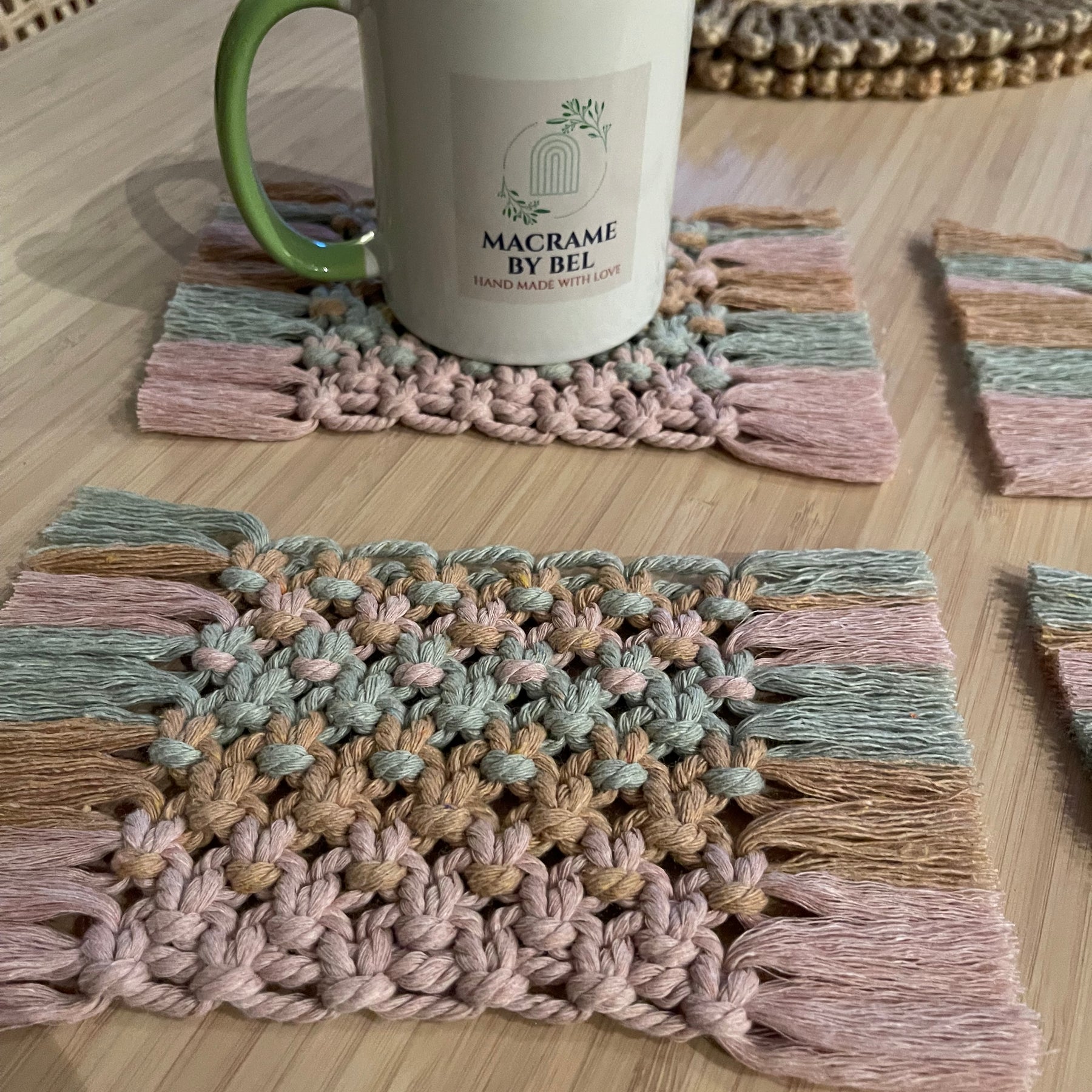 Macrame DIY Kit - Coasters - set of 4