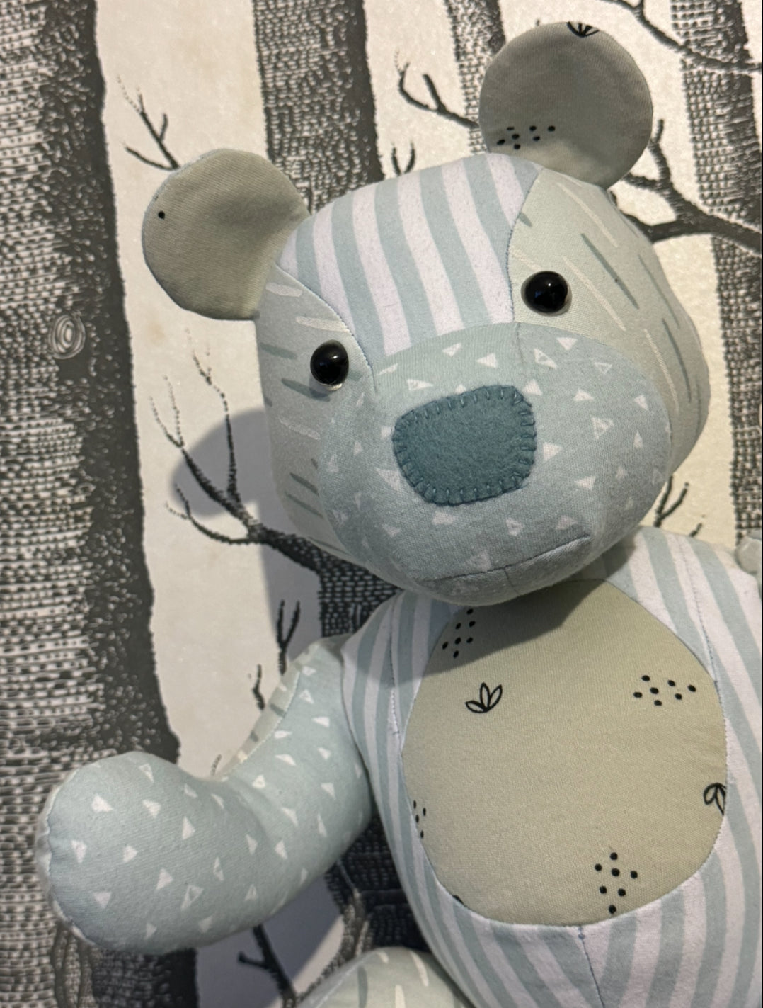 Personalised Memory Bear: Keepsake Stuffed Animal Made From Loved Ones' Clothes. Embroidered