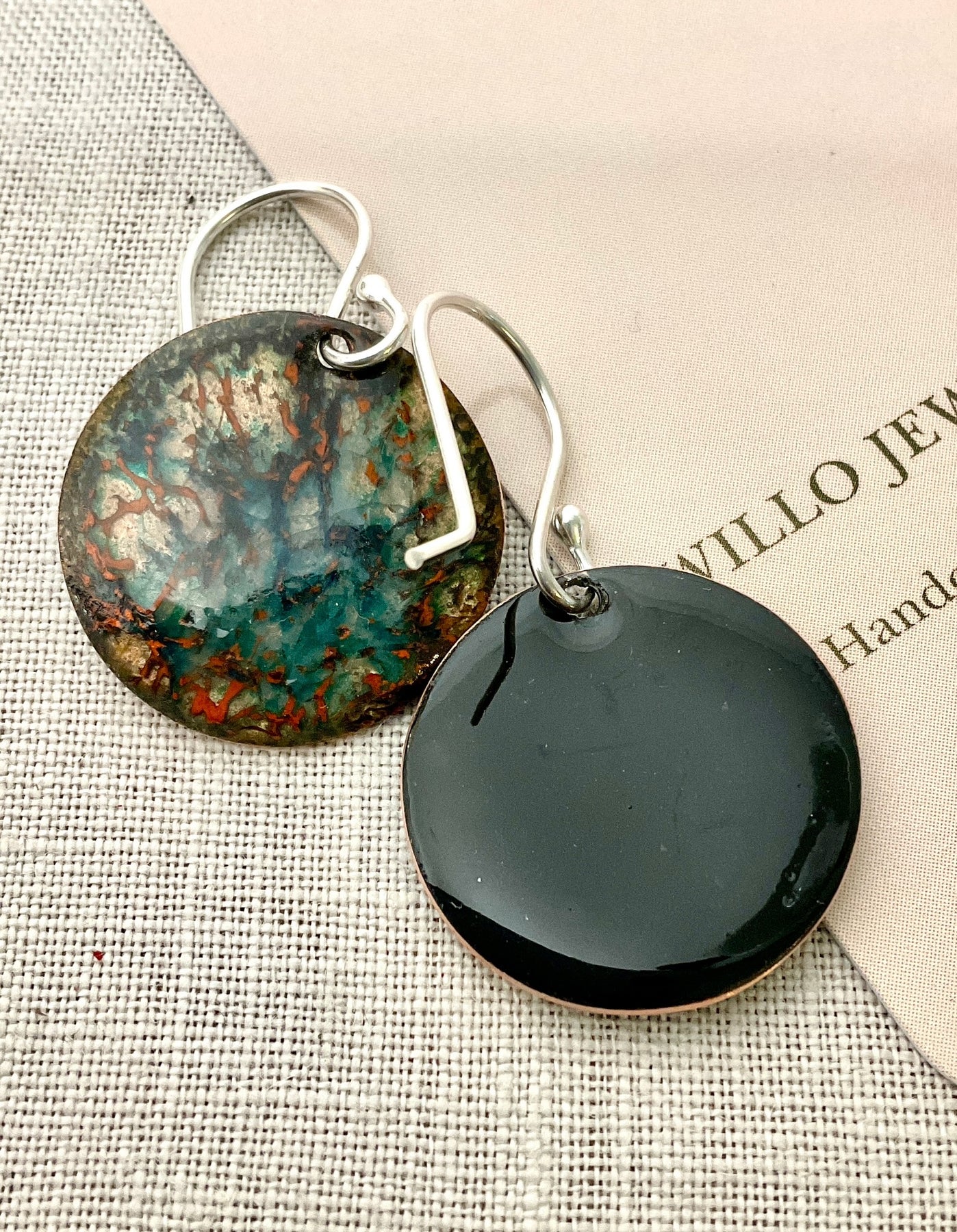 Mystical. Handmade enamel earrings