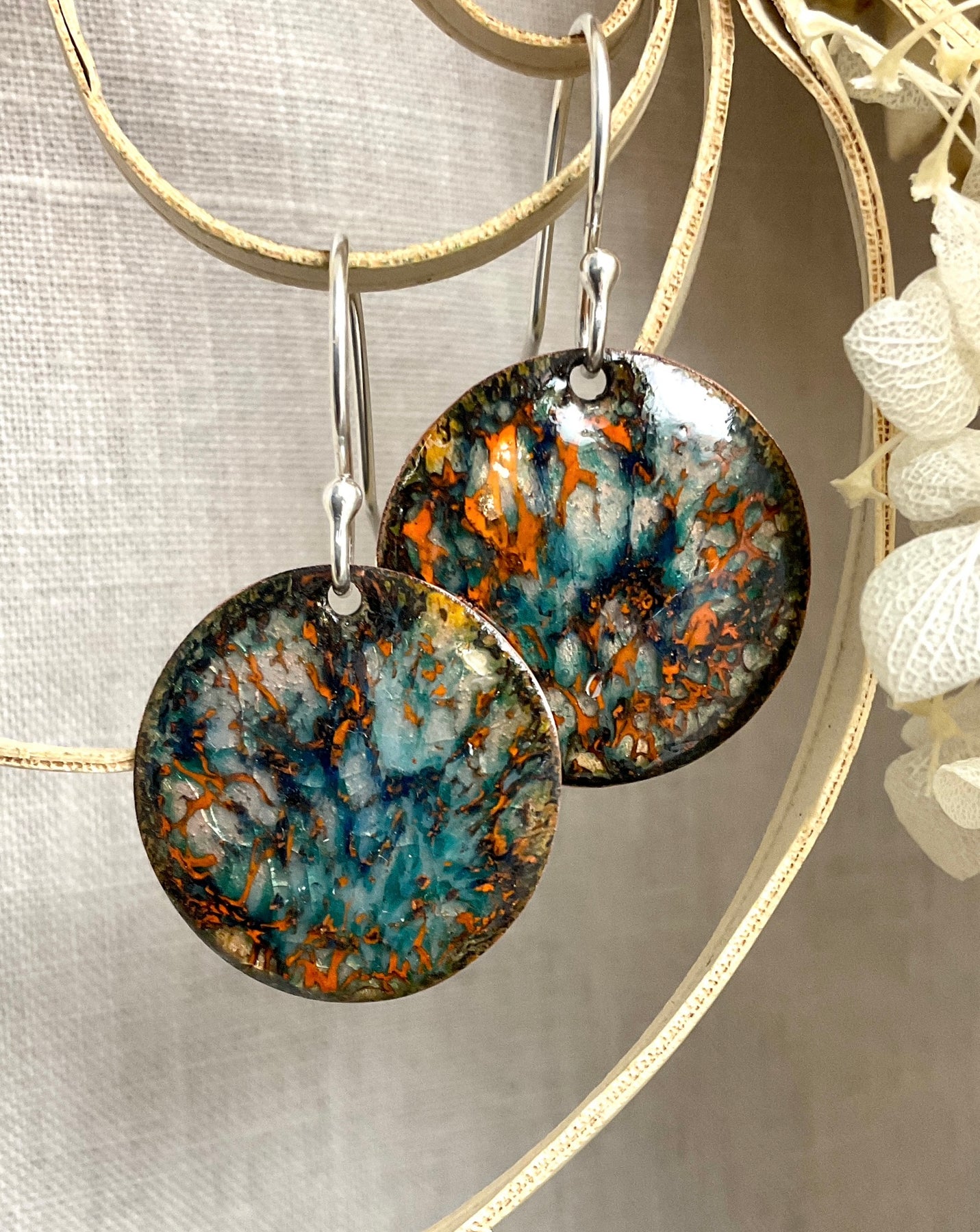 Mystical. Handmade enamel earrings