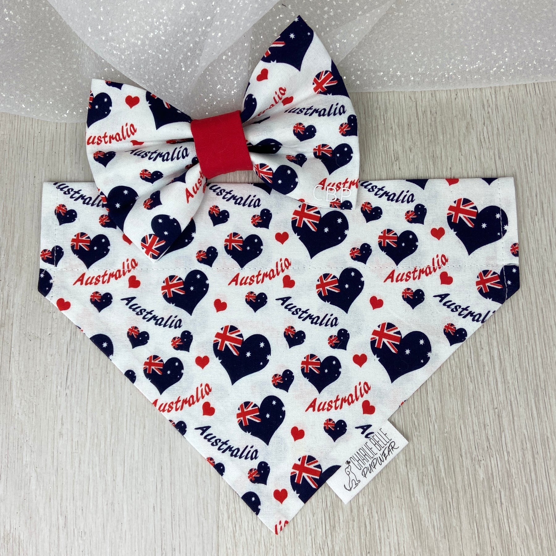 Love Australia Dog Bandana & Bow