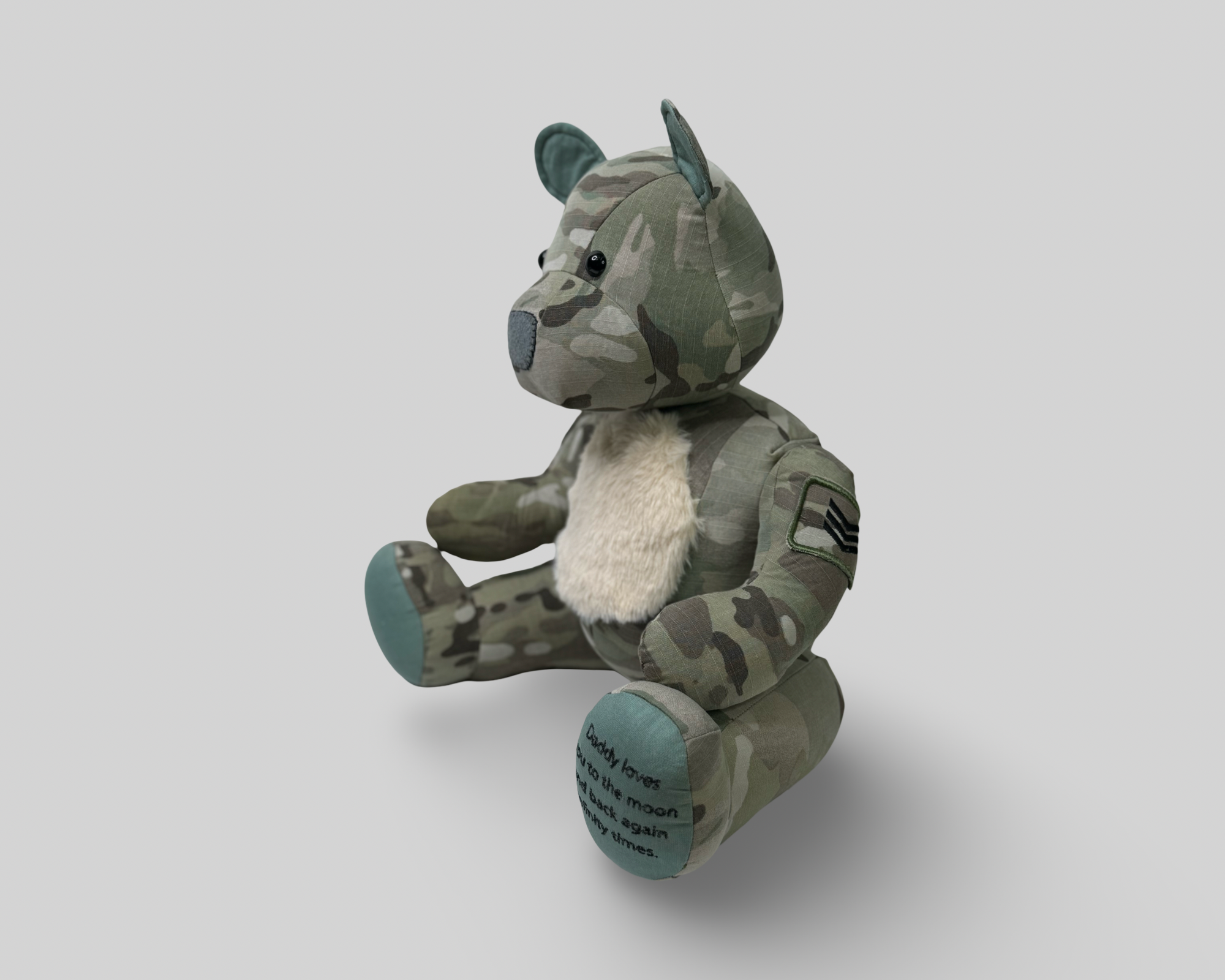 Personalised Memory Bear: Keepsake Stuffed Animal Made From Loved Ones' Clothes. Embroidered