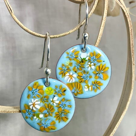 Millefiori flower earrings. Handmade. 5 colour ways