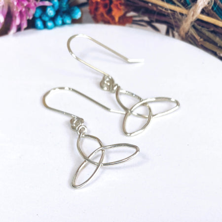 Triquetra dangle earrings | Sterling silver | Celtic-inspired jewellery