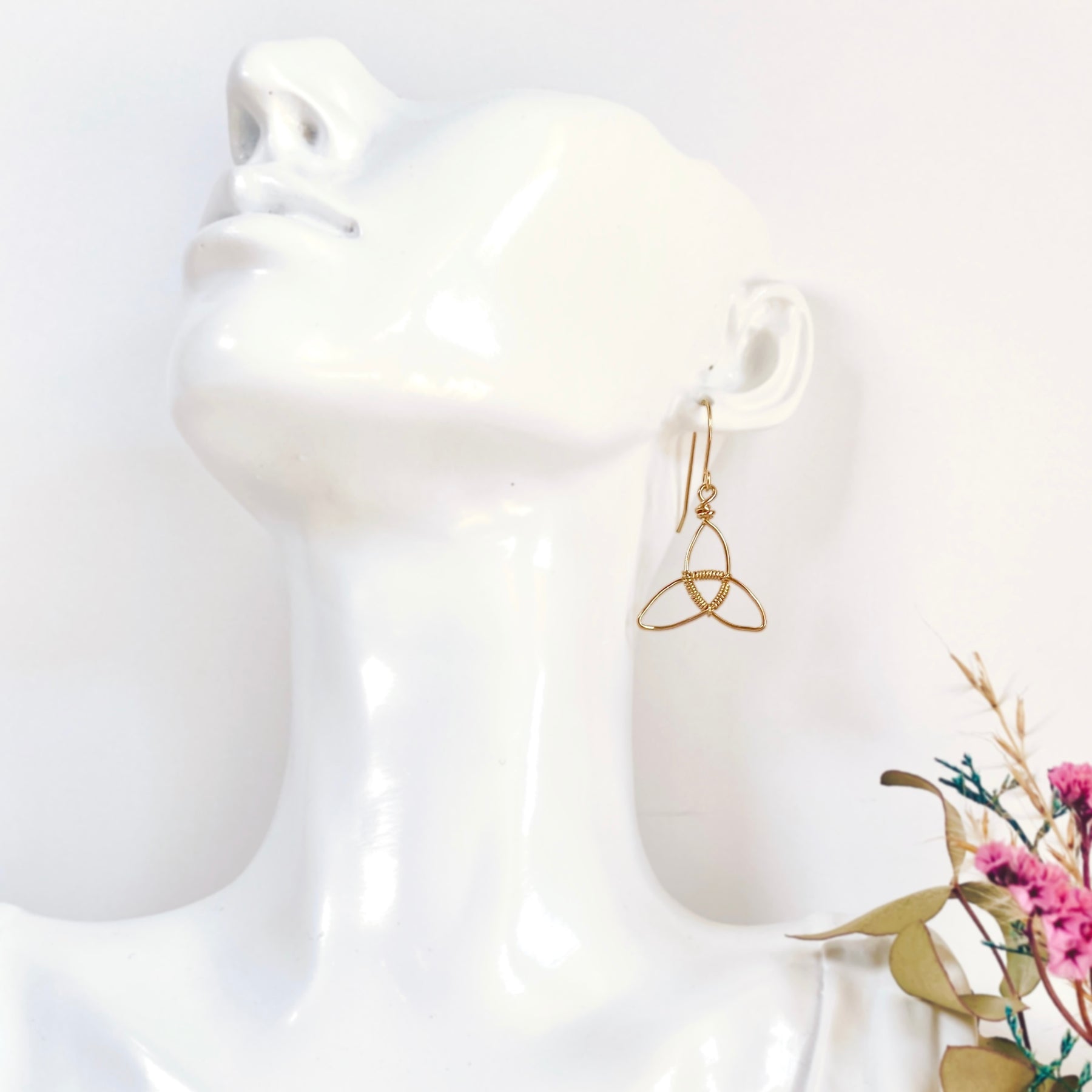 Triquetra dangle earrings  | 14k gold-filled | Celtic-inspired jewellery
