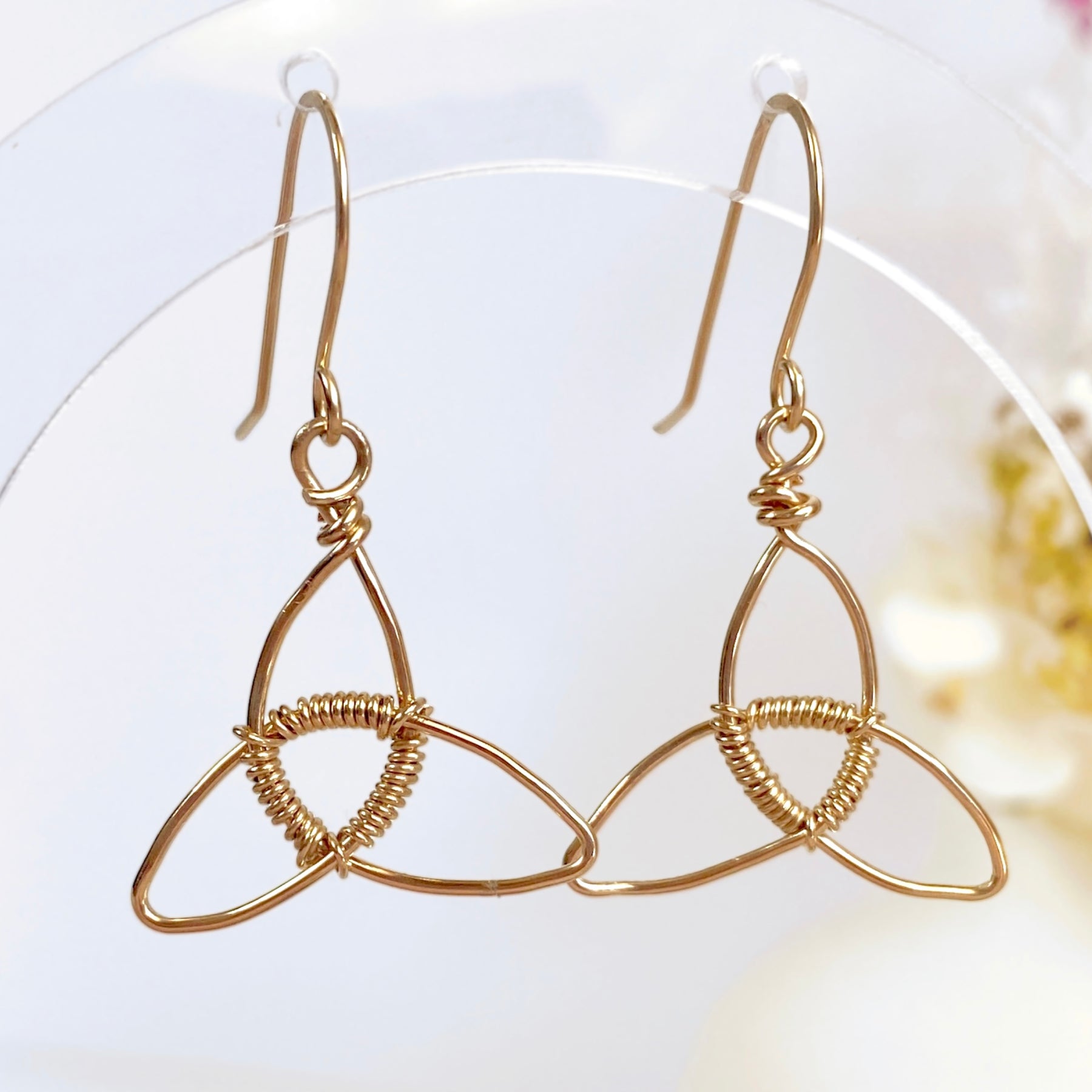 Triquetra dangle earrings  | 14k gold-filled | Celtic-inspired jewellery