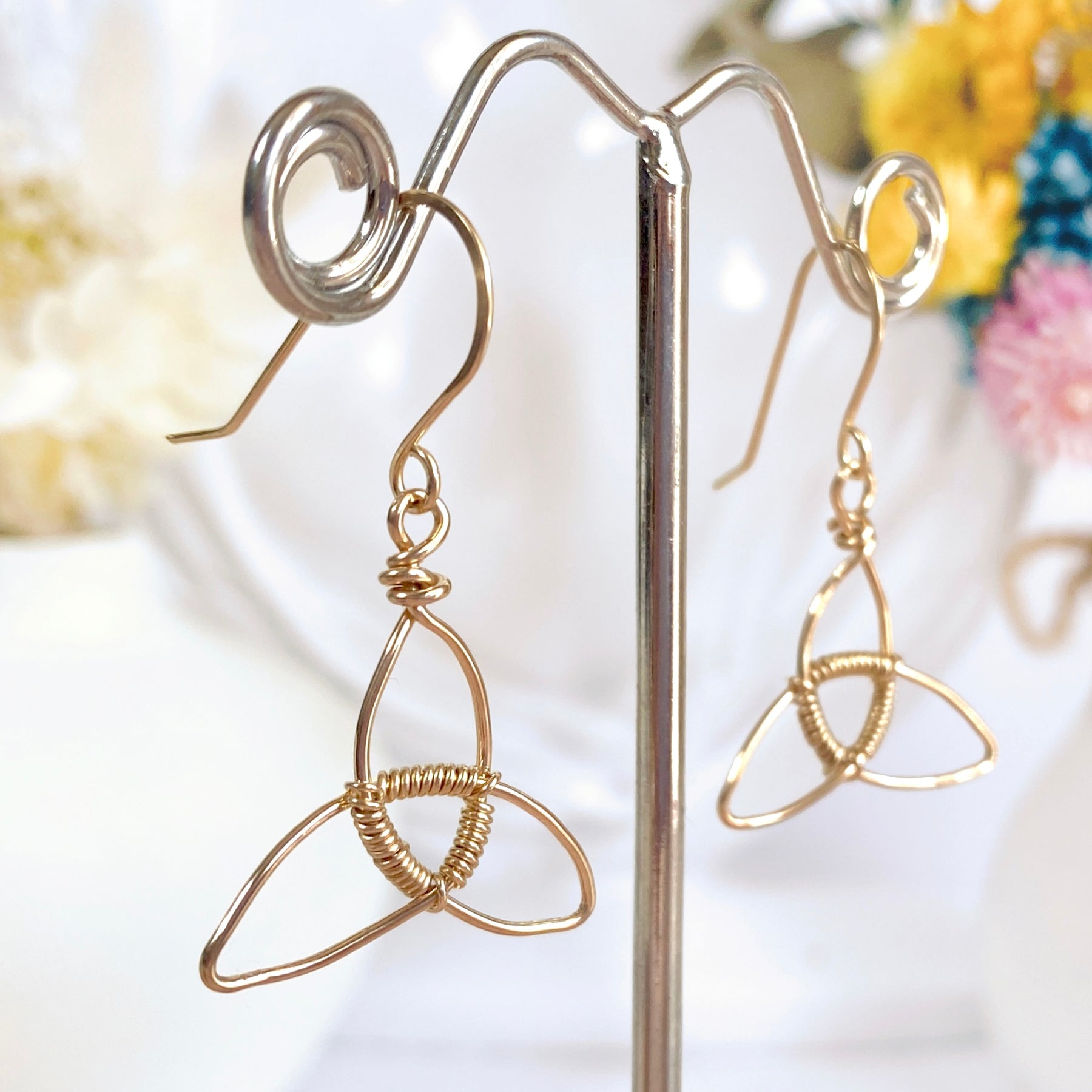 Triquetra dangle earrings  | 14k gold-filled | Celtic-inspired jewellery