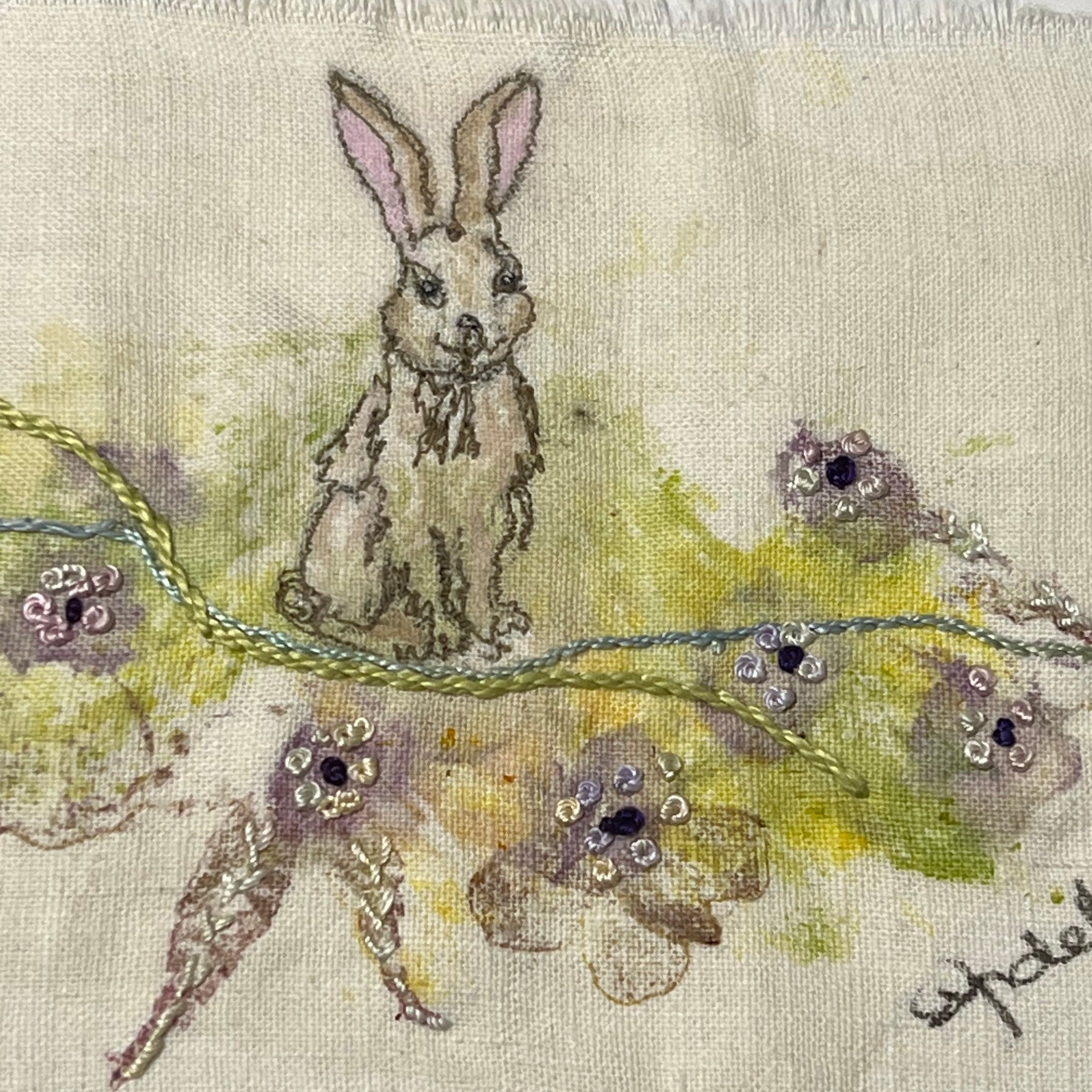 Hand embroidered Greeting Card