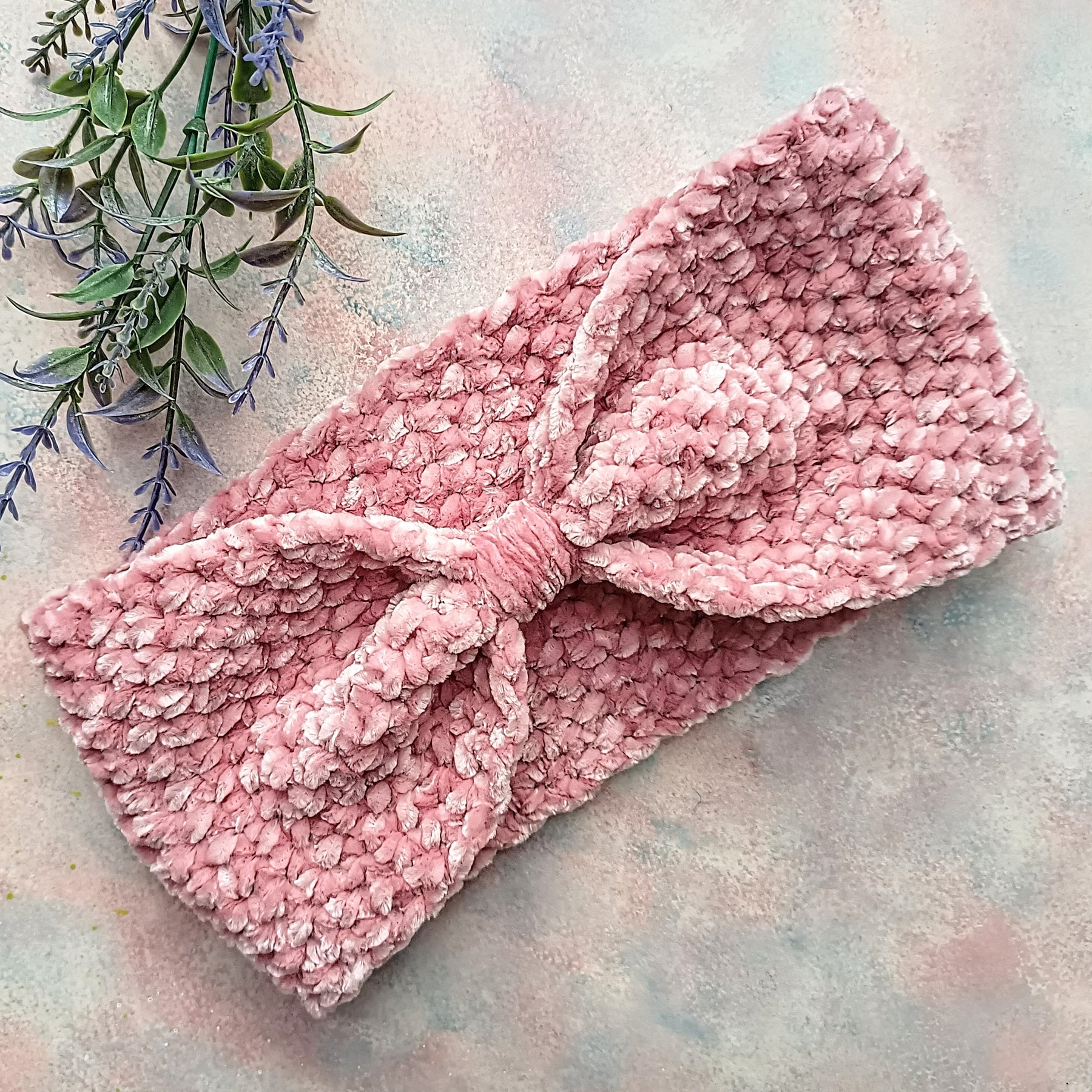 Handmade Crochet Velvet Headband/Ear Warmer