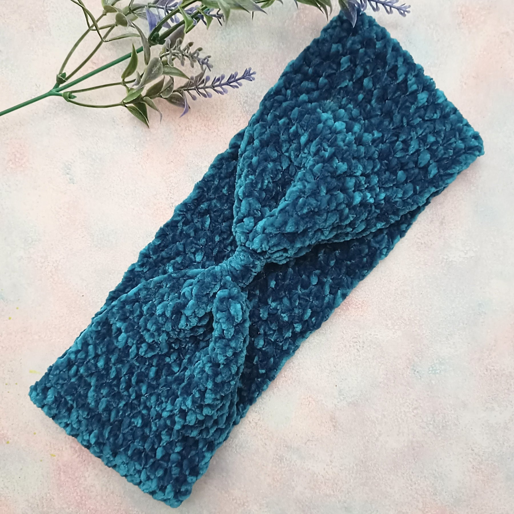 Handmade Crochet Velvet Headband/Ear Warmer