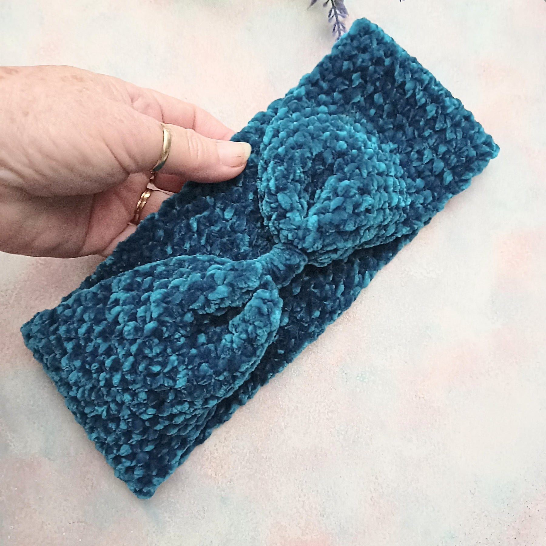 Handmade Crochet Velvet Headband/Ear Warmer