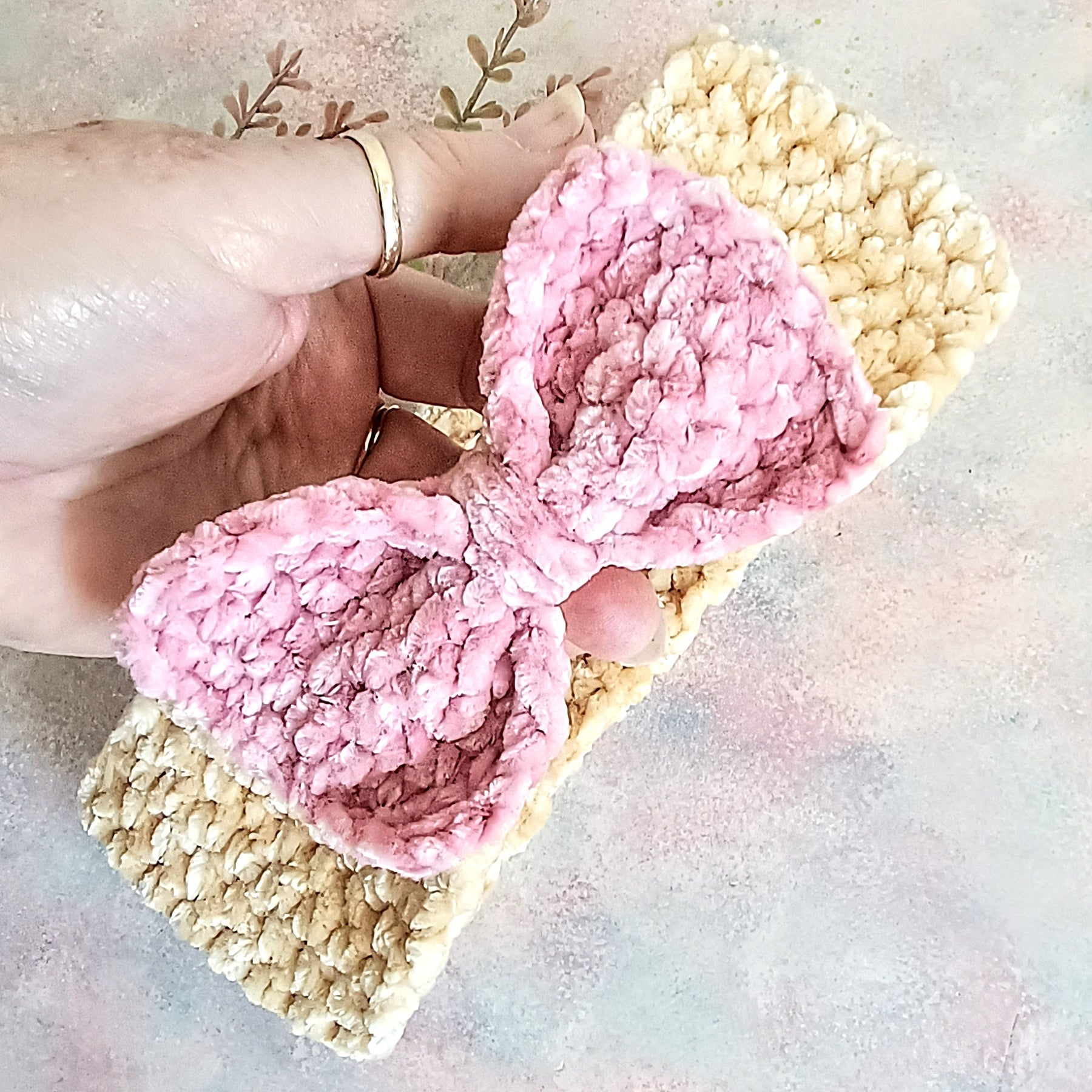 Handmade Crochet Velvet Headband/Ear Warmer