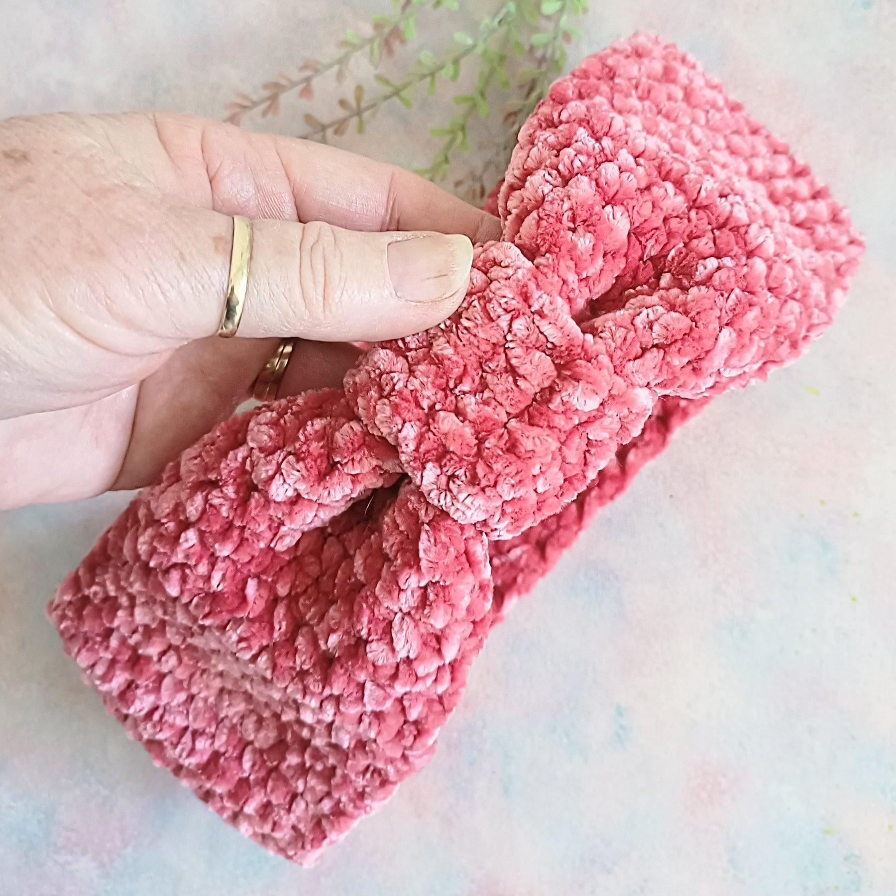 Handmade Crochet Velvet Headband/Ear Warmer
