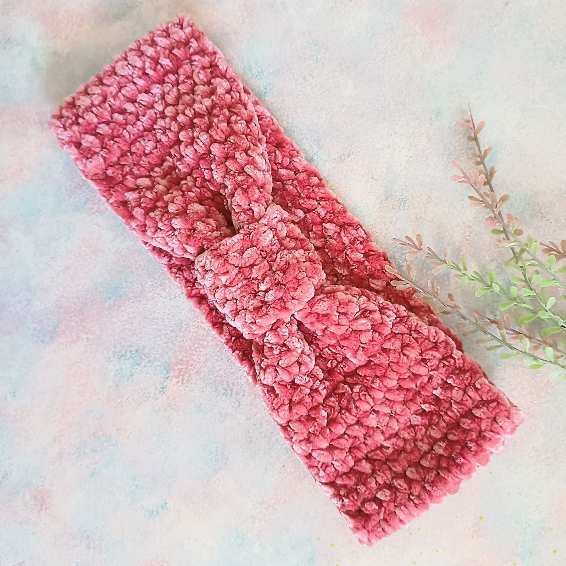 Handmade Crochet Velvet Headband/Ear Warmer