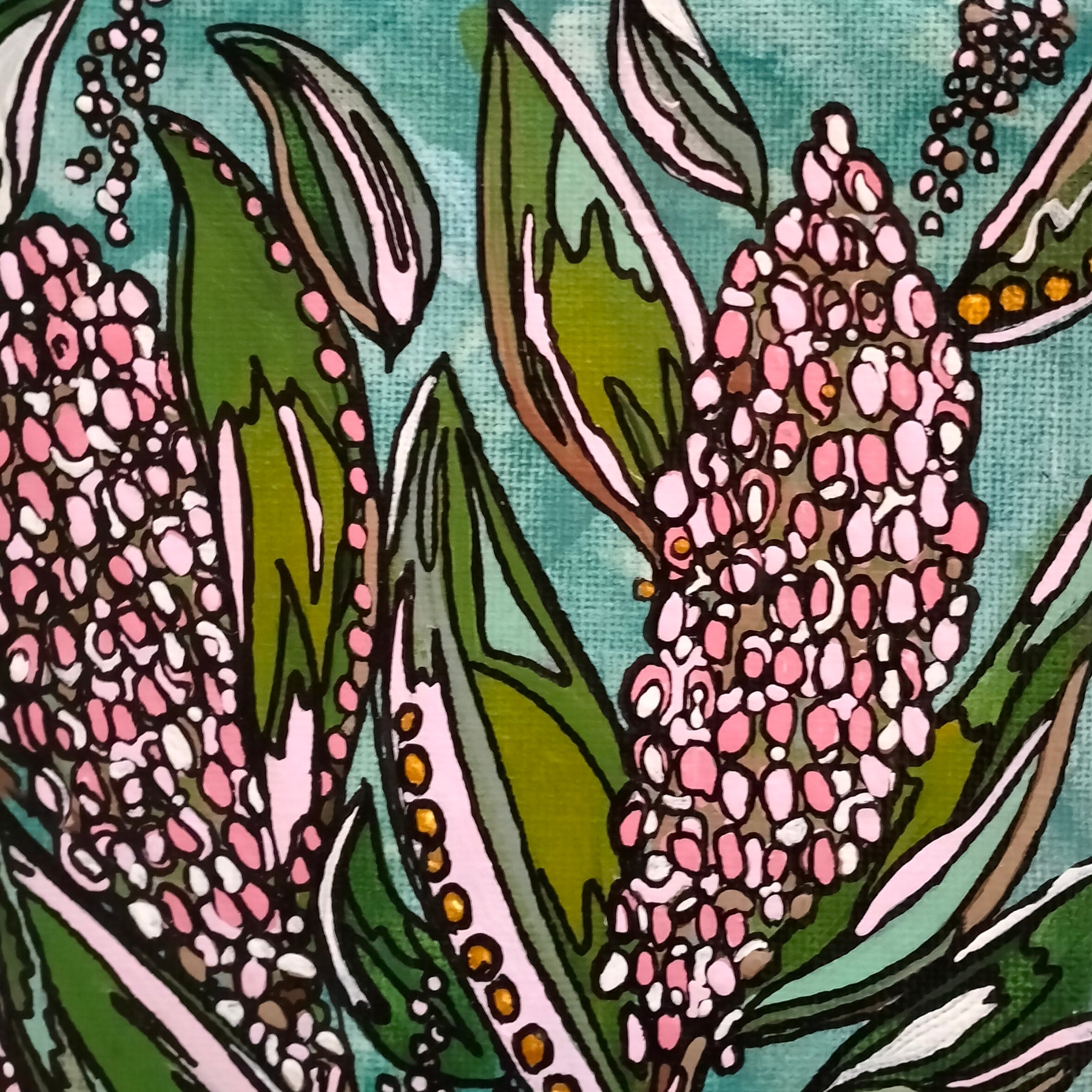 A4 Origianl Art  - "Floral Fusion" - Acrylic and Latex Abstract Art