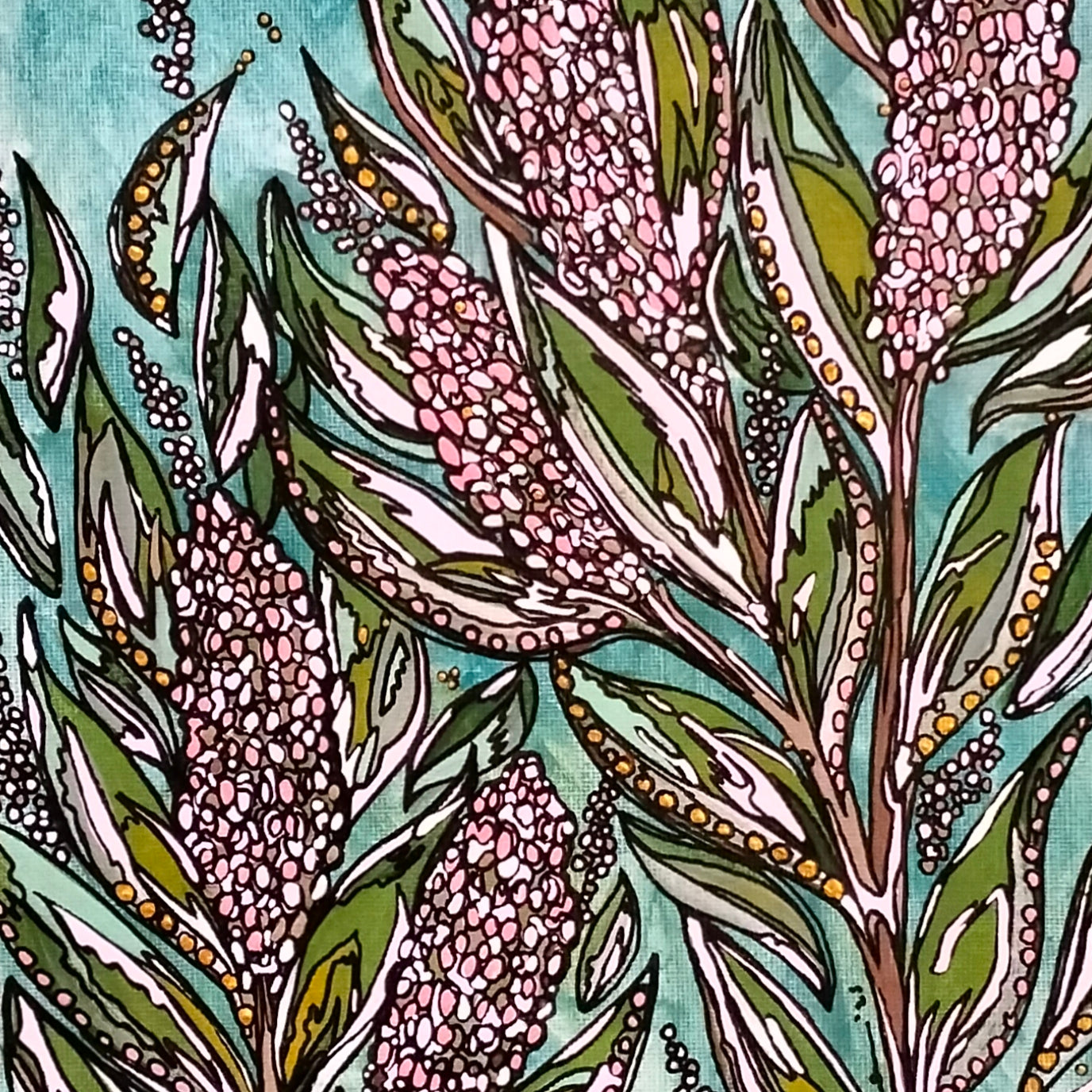 A4 Origianl Art  - "Floral Fusion" - Acrylic and Latex Abstract Art