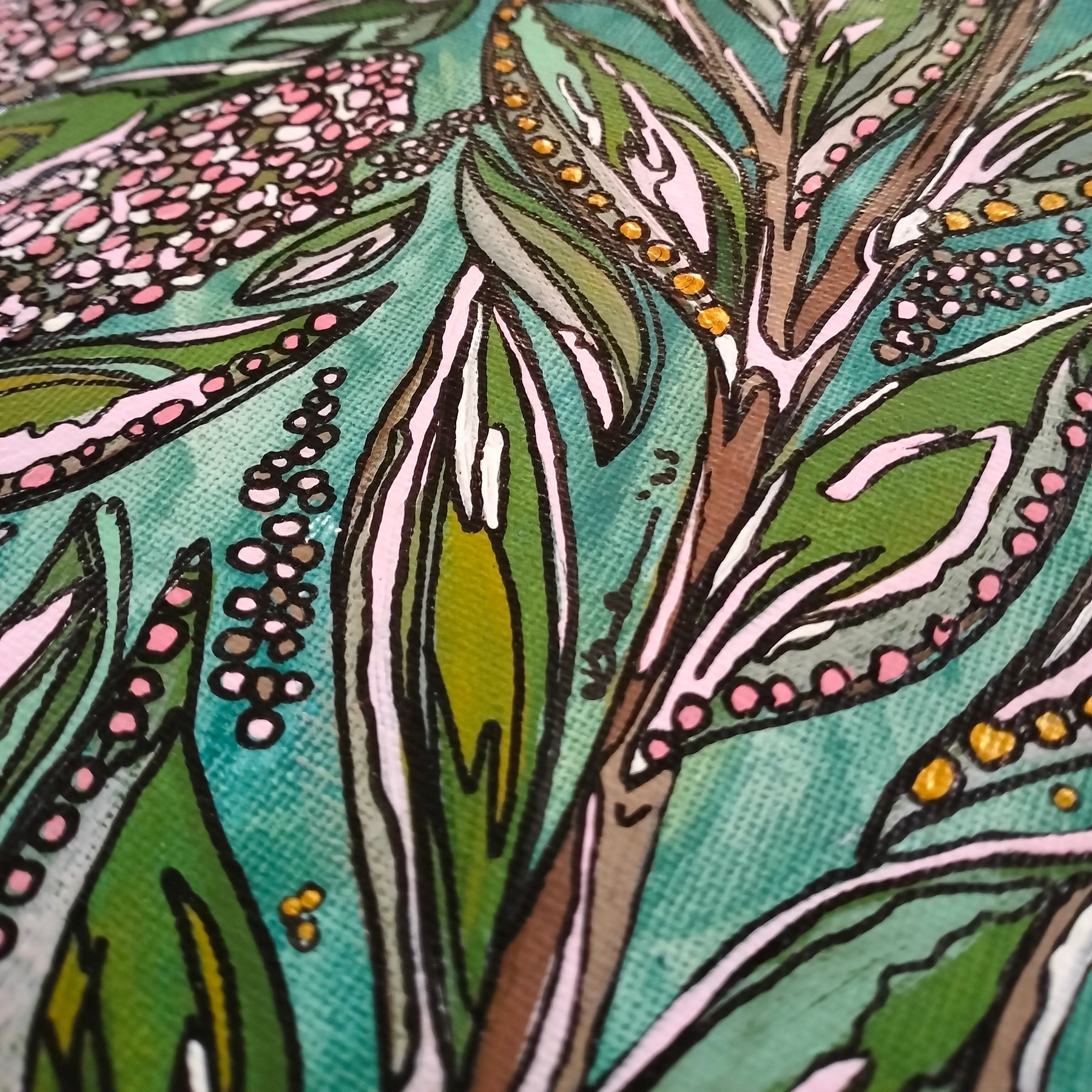 A4 Origianl Art  - "Floral Fusion" - Acrylic and Latex Abstract Art