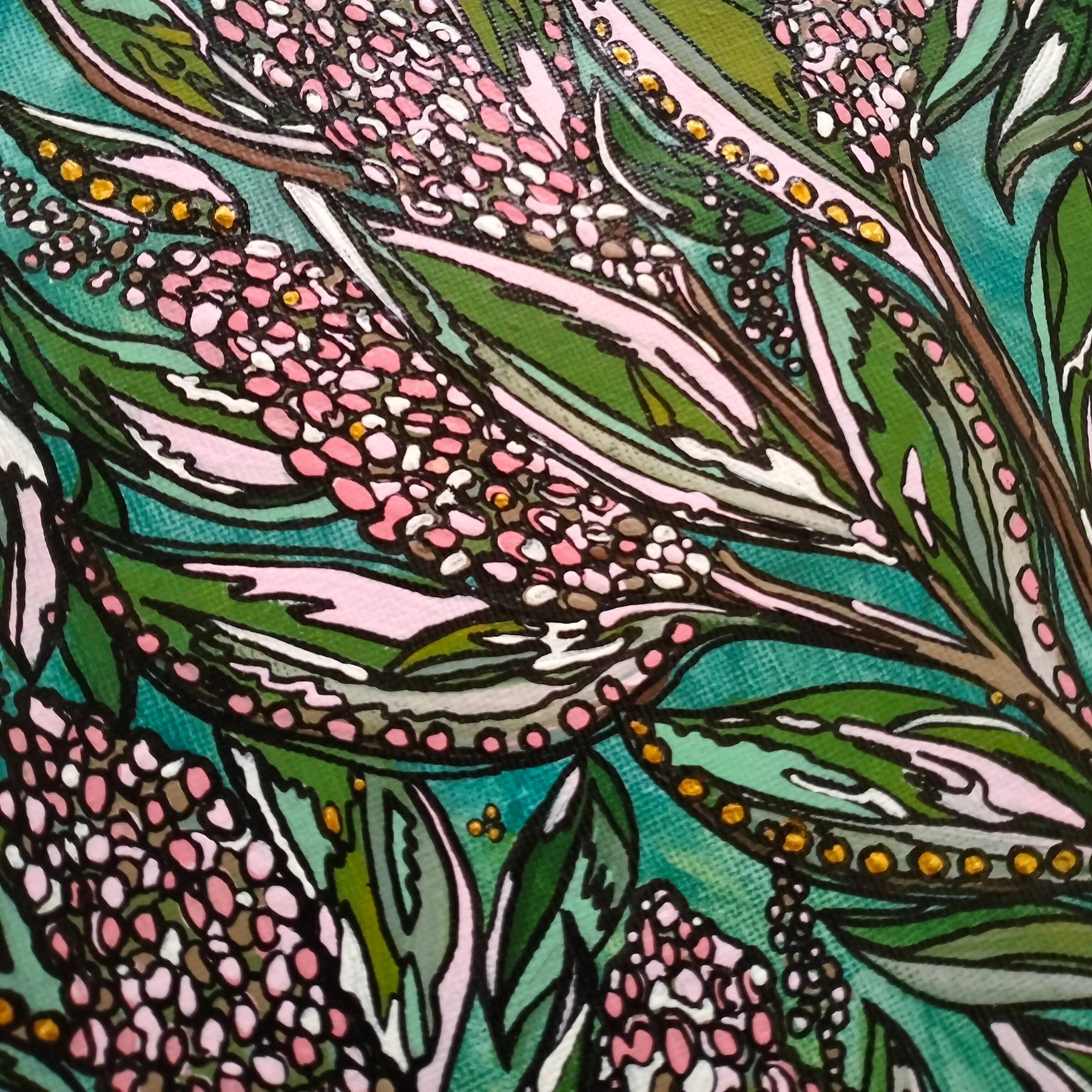 A4 Origianl Art  - "Floral Fusion" - Acrylic and Latex Abstract Art