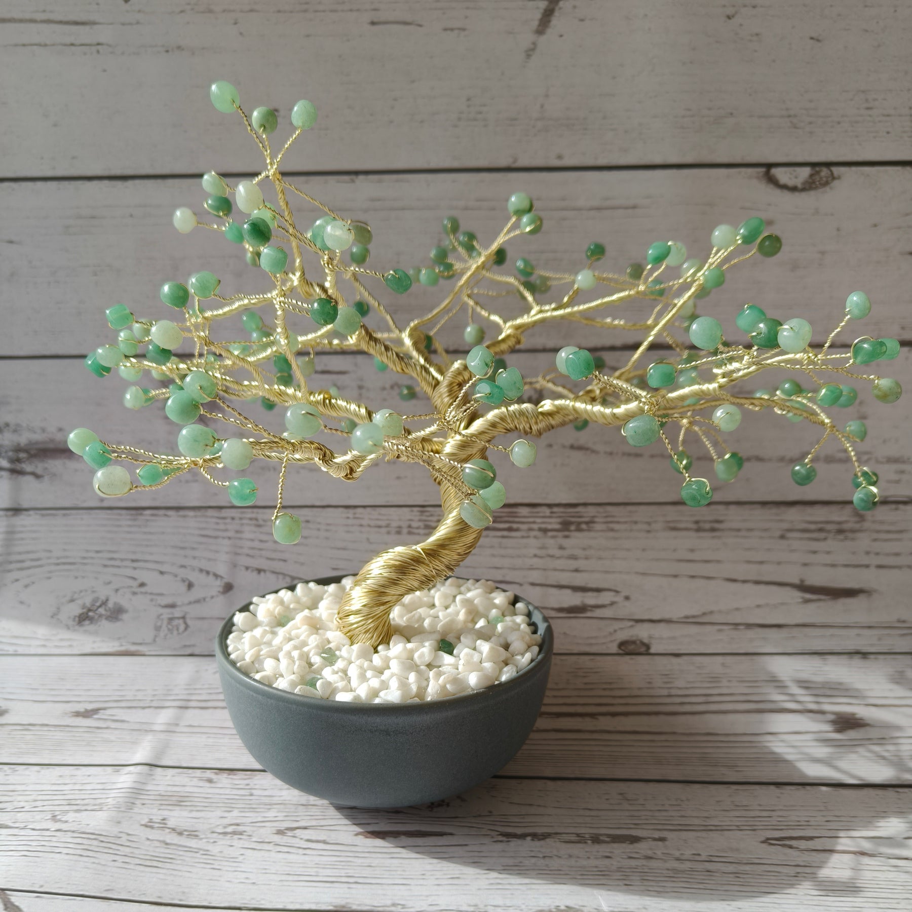 Handmade Green Aventurine Large Gem Tree for Luck, Health and Abundance